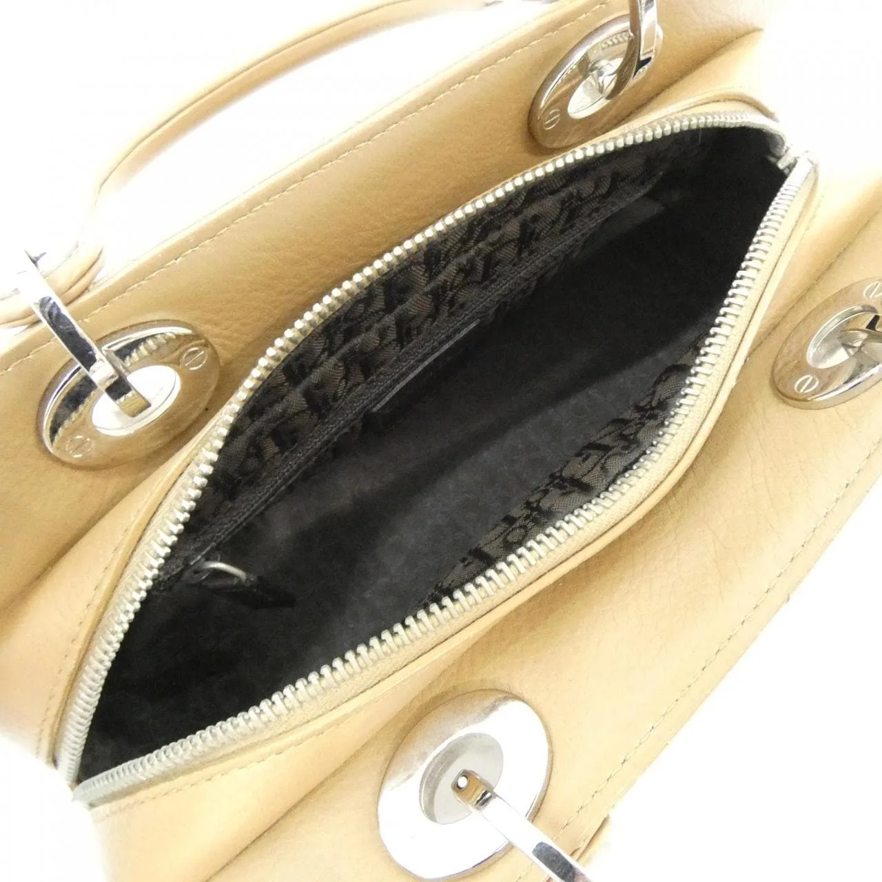 DIOR Handbag Leather 米色 皮革 中古品A - 縮圖 9