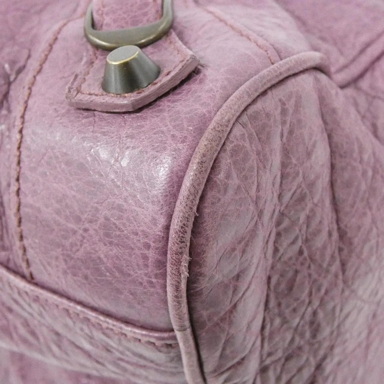 BALENCIAGA 235216 D94JT Handbag Lambskin 黑色 羊皮 中古品B - 縮圖 3