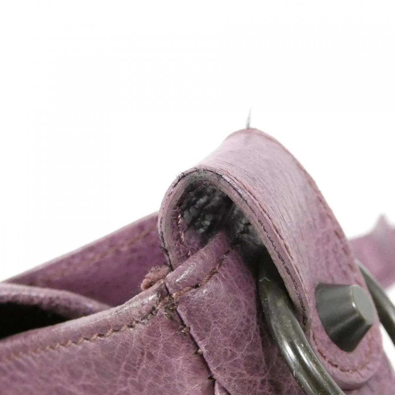 BALENCIAGA 235216 D94JT Handbag Lambskin 黑色 羊皮 中古品B - 縮圖 4