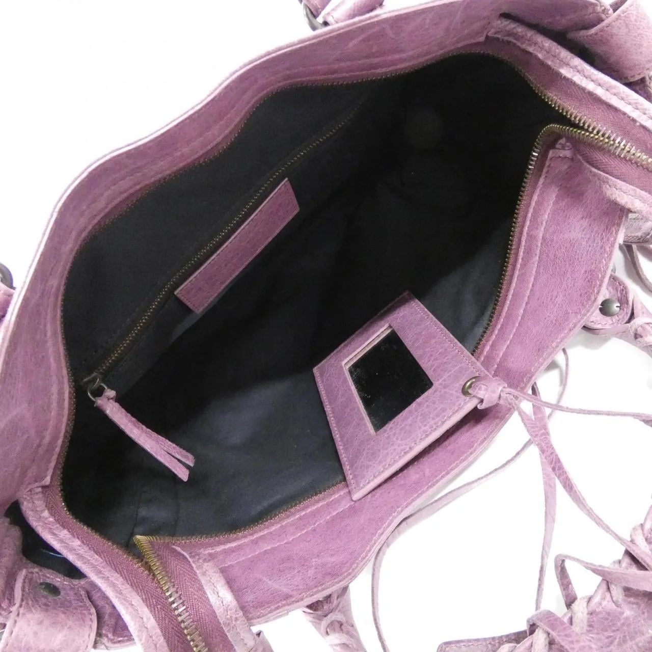 BALENCIAGA 235216 D94JT Handbag Lambskin 黑色 羊皮 中古品B - 縮圖 8