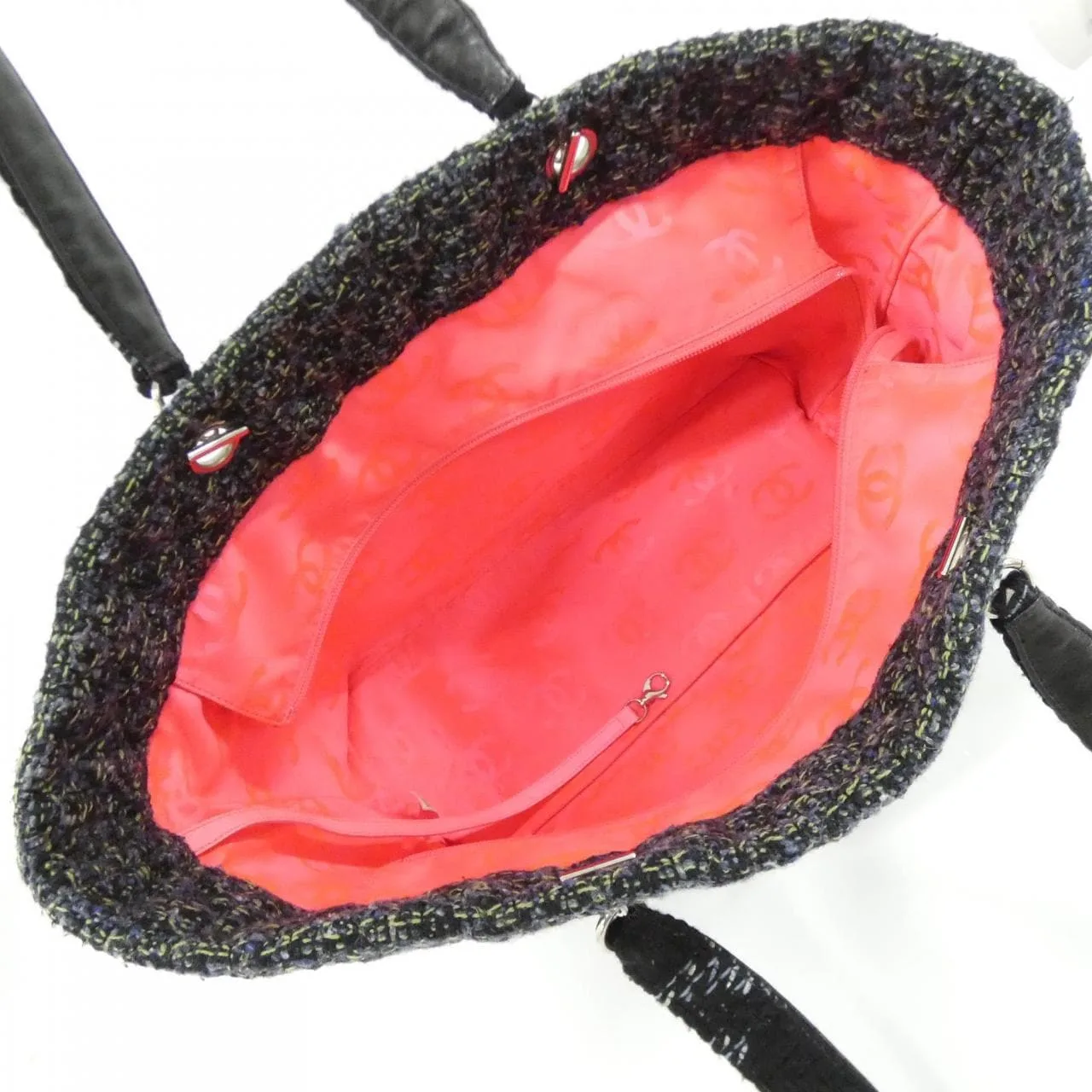 CHANEL Cambon 25170 Shoulder Tweed Navy Tweed - Thumbnail 10