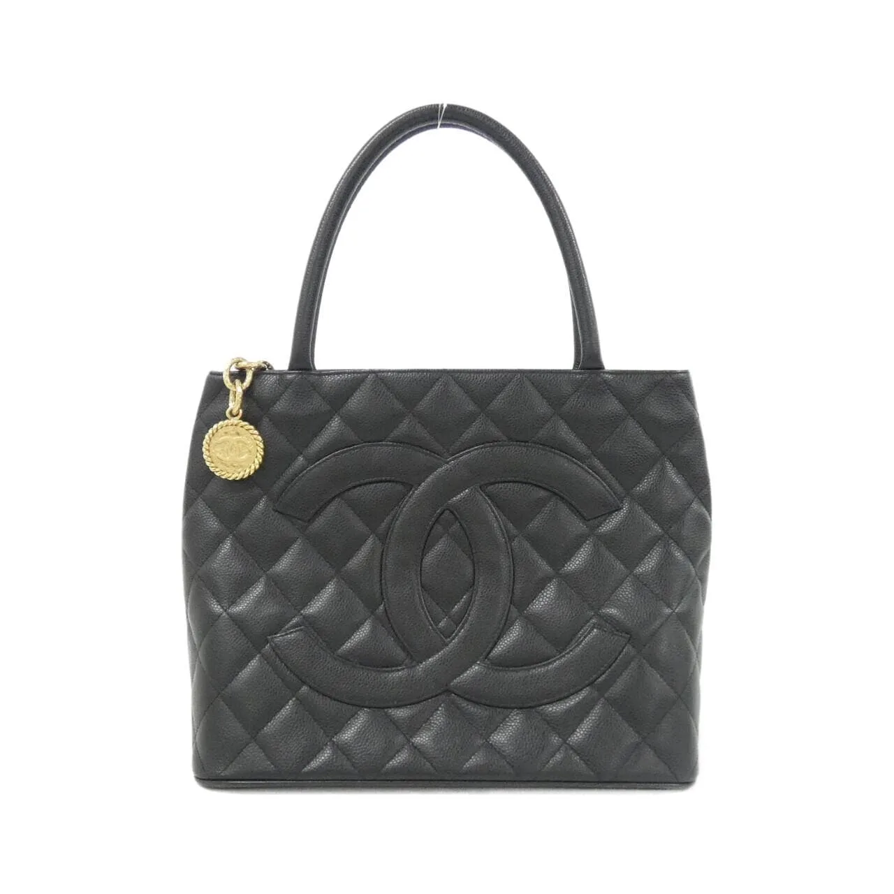 CHANEL Matelasse 1804 Handbag Grained Calfskin Black