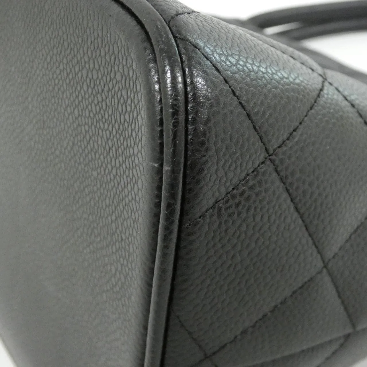 CHANEL Matelasse 1804 Handbag Grained Calfskin 黑色 荔枝紋牛皮 中古品A - 縮圖 3