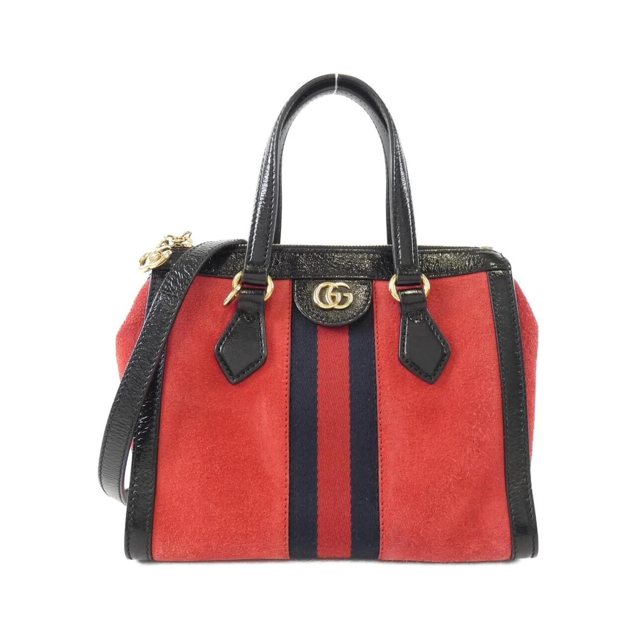 GUCCI Ophidia 547551 D6ZYB Handbag Patent Leather Black