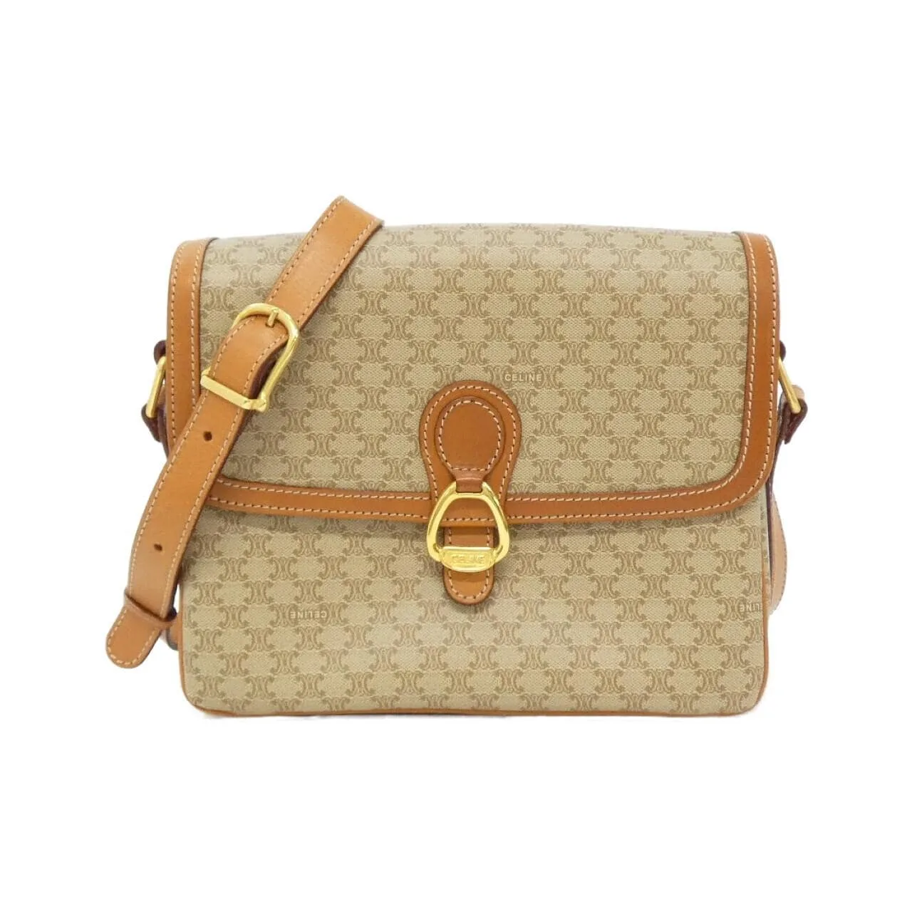 CELINE Shoulder Canvas Beige
