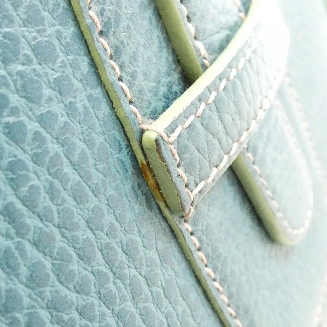 LOEWE Handbag Leather 綠色 皮革 中古品B - 縮圖 4