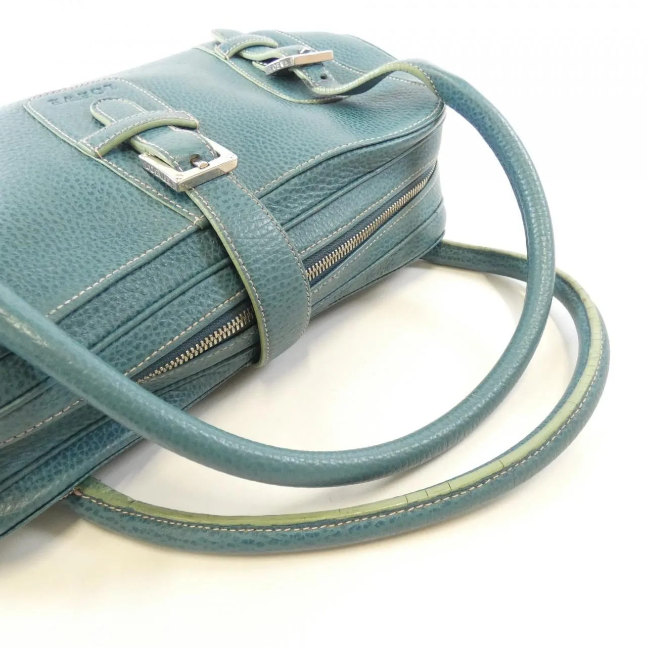 LOEWE Handbag Leather 綠色 皮革 中古品B - 縮圖 6