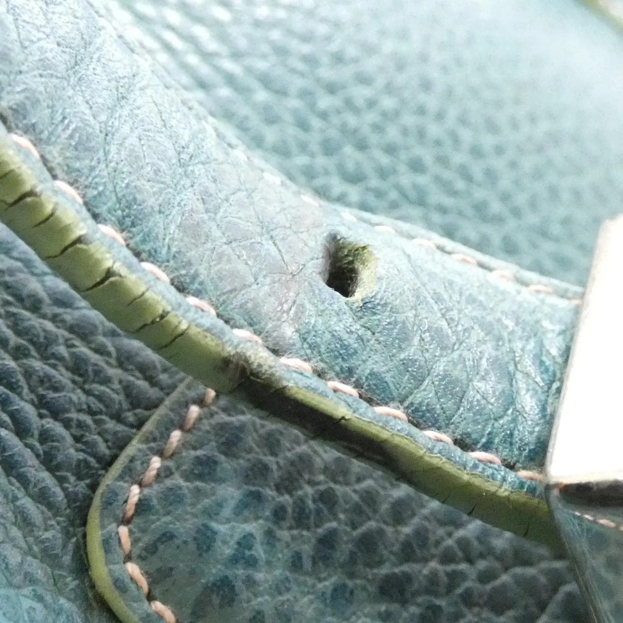 LOEWE Handbag Leather 綠色 皮革 中古品B - 縮圖 9