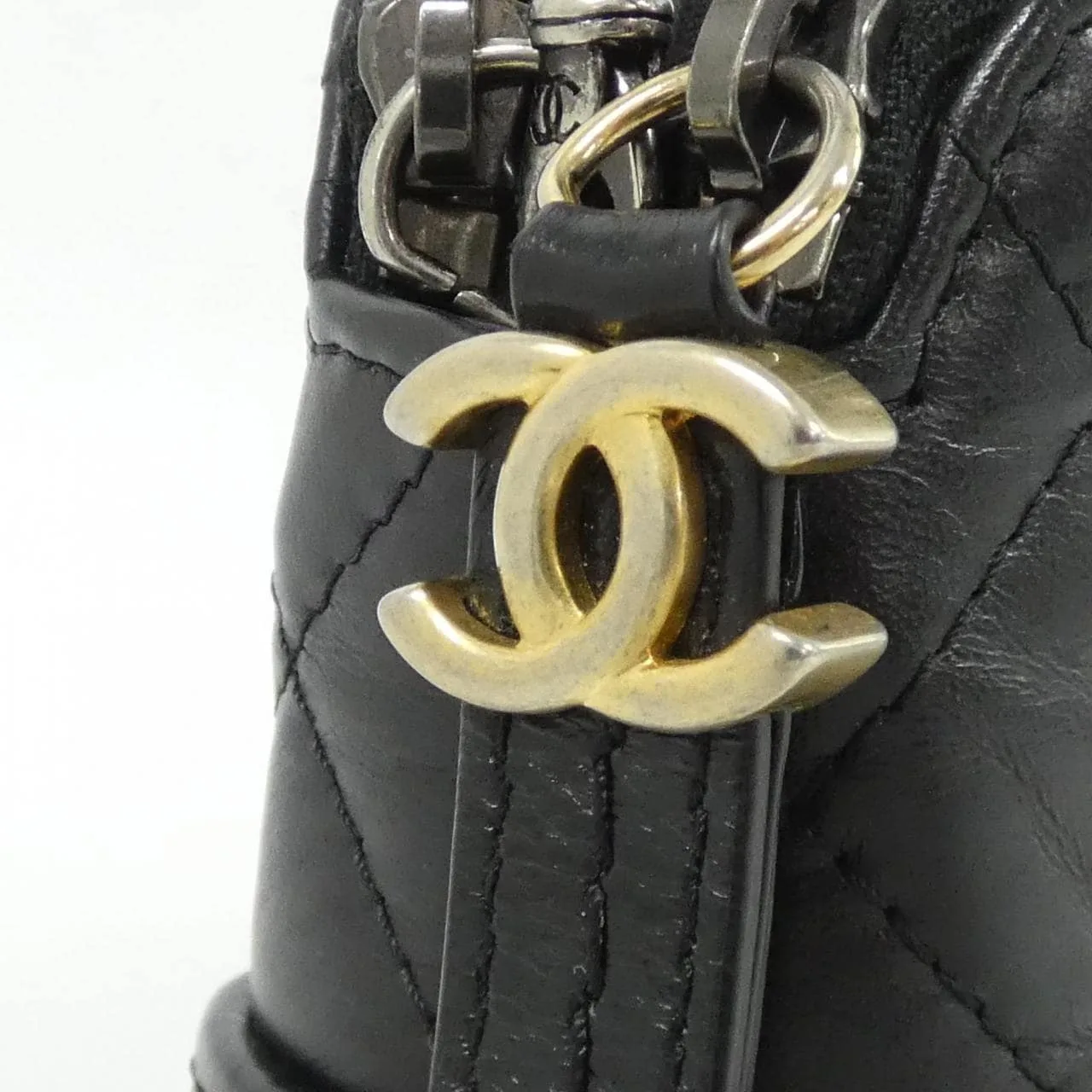 CHANEL Gabrielle 94505 Shoulder Leather 黑色 皮革 中古品A - 縮圖 3