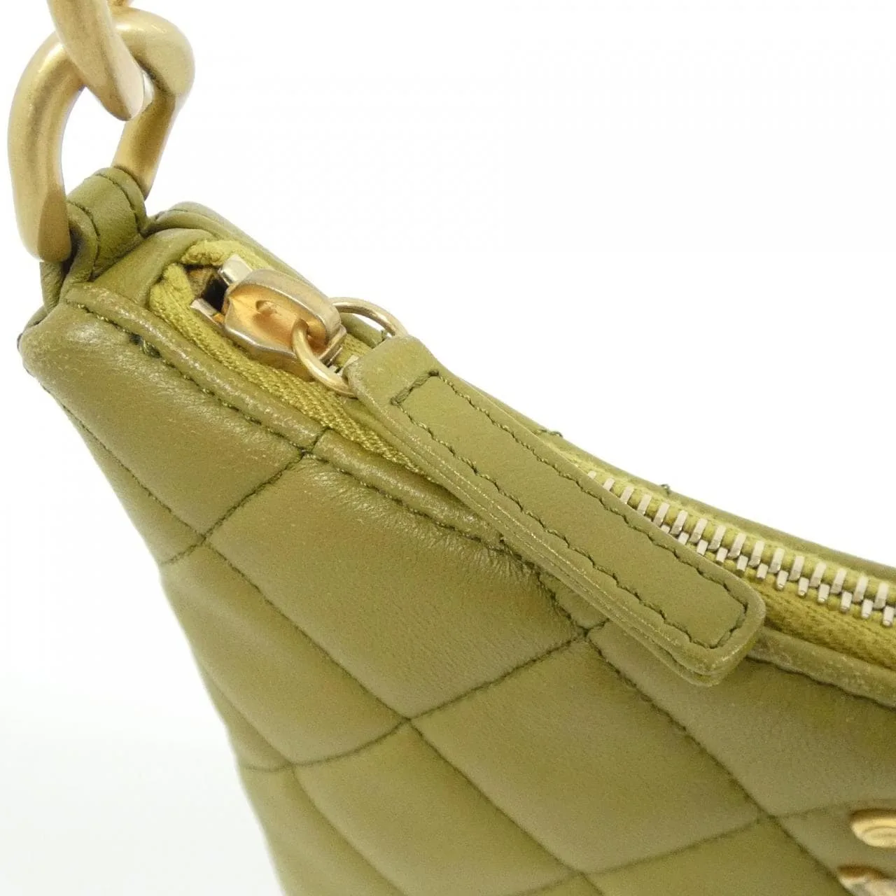 CHANEL AS4220 Shoulder Lambskin 綠色 羊皮 中古品A - 縮圖 7