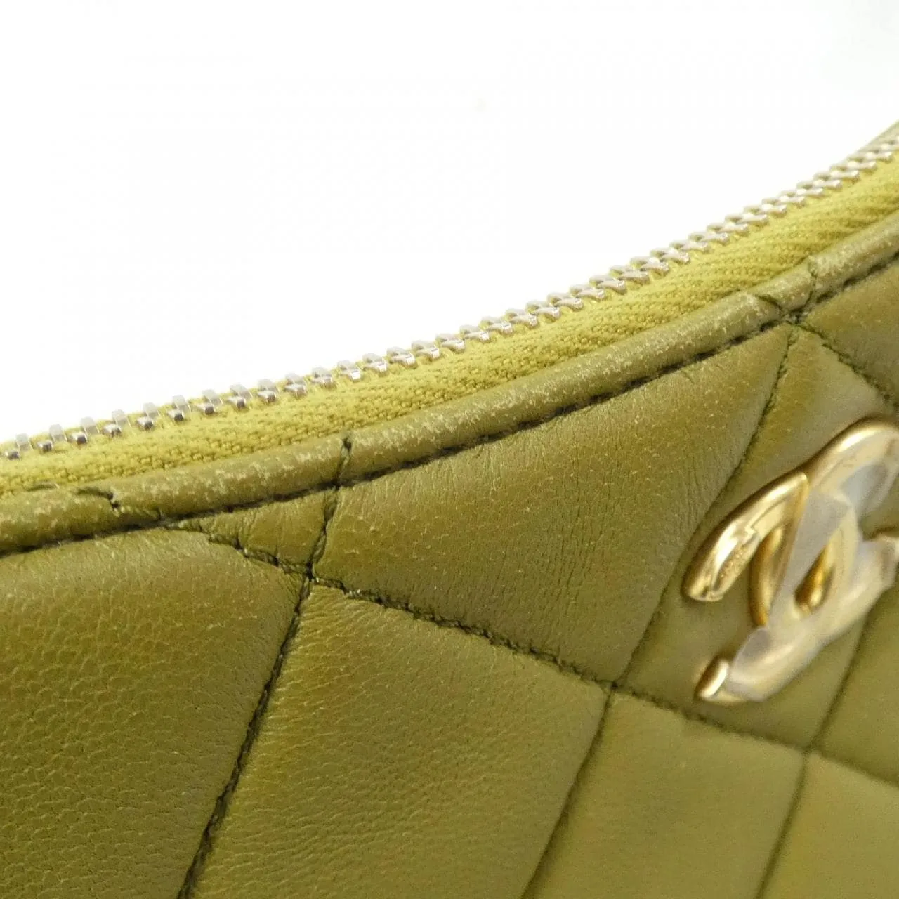 CHANEL AS4220 Shoulder Lambskin 綠色 羊皮 中古品A - 縮圖 8