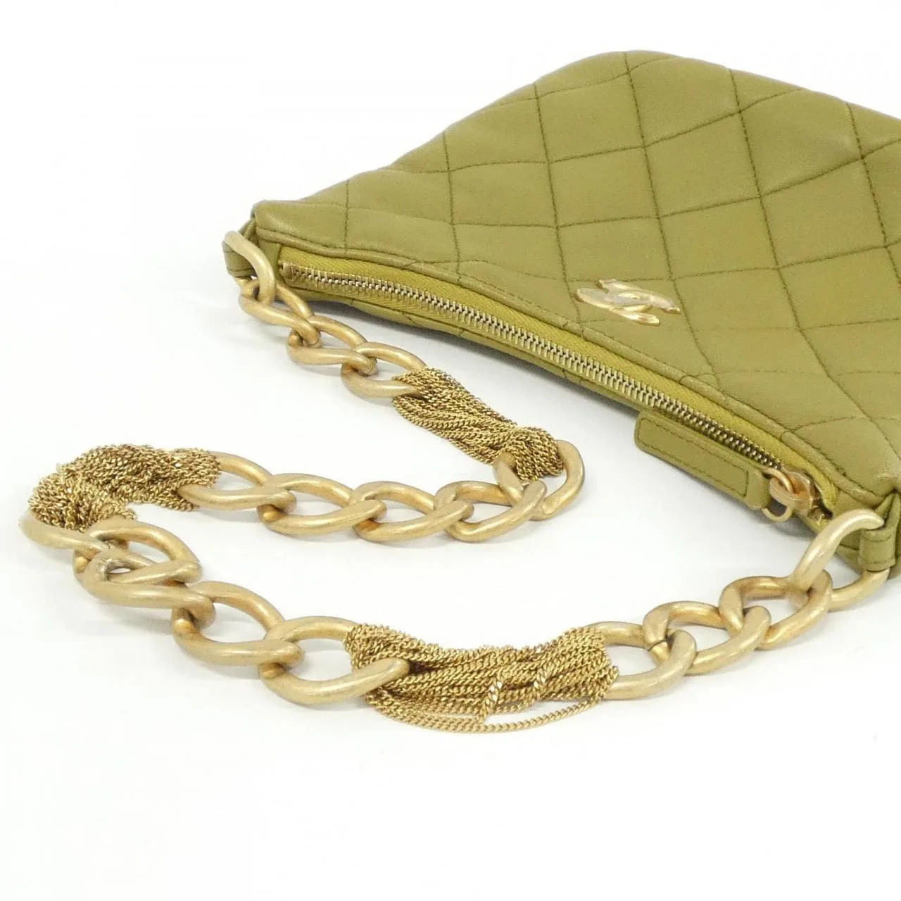 CHANEL AS4220 Shoulder Lambskin 綠色 羊皮 中古品A - 縮圖 9