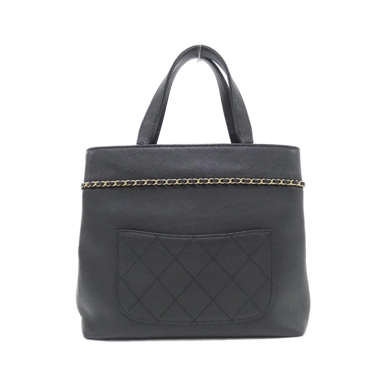 CHANEL Handbag Grained Calfskin Black Grained Calfskin Rank A - Thumbnail 2