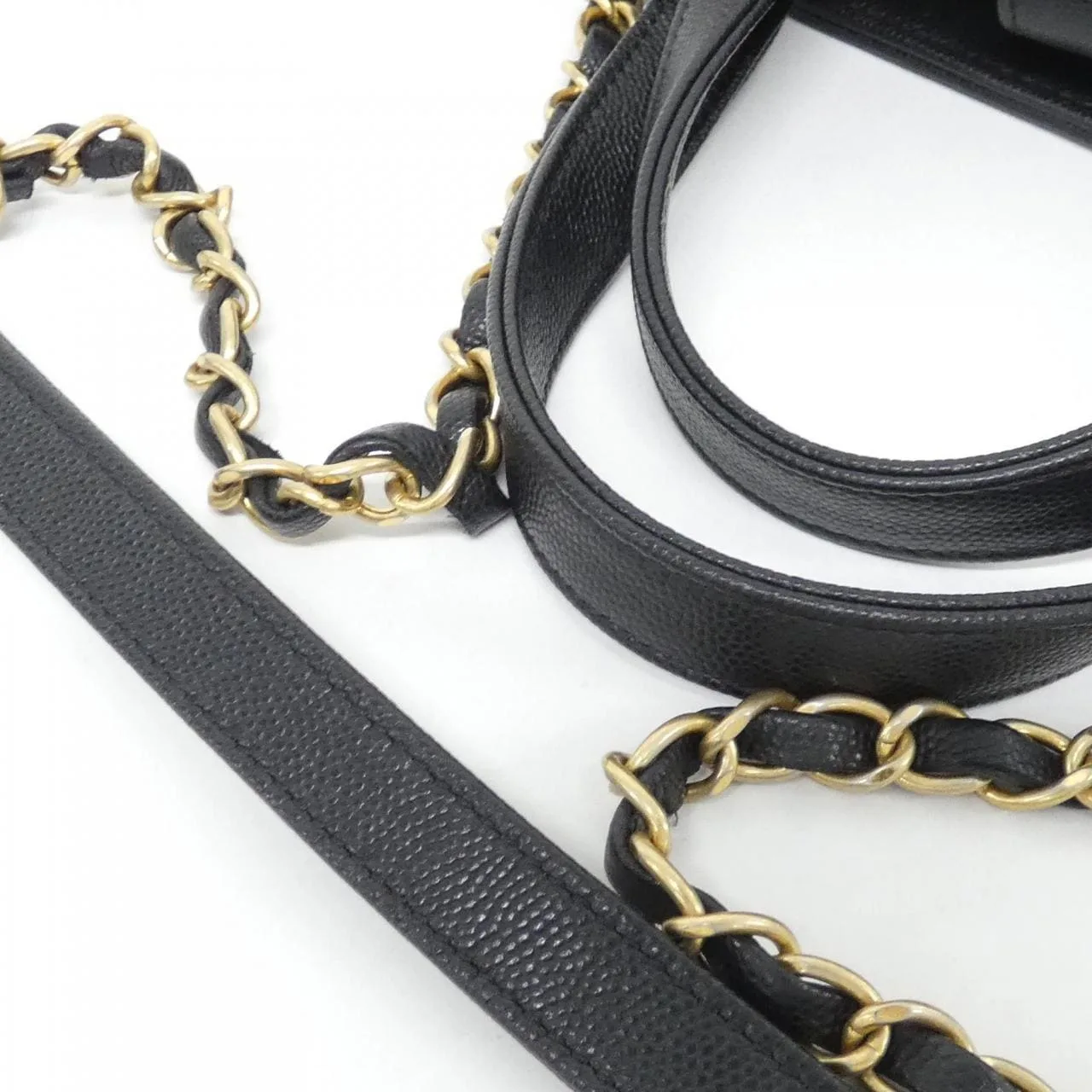 CHANEL Handbag Grained Calfskin Black Grained Calfskin Rank A - Thumbnail 5