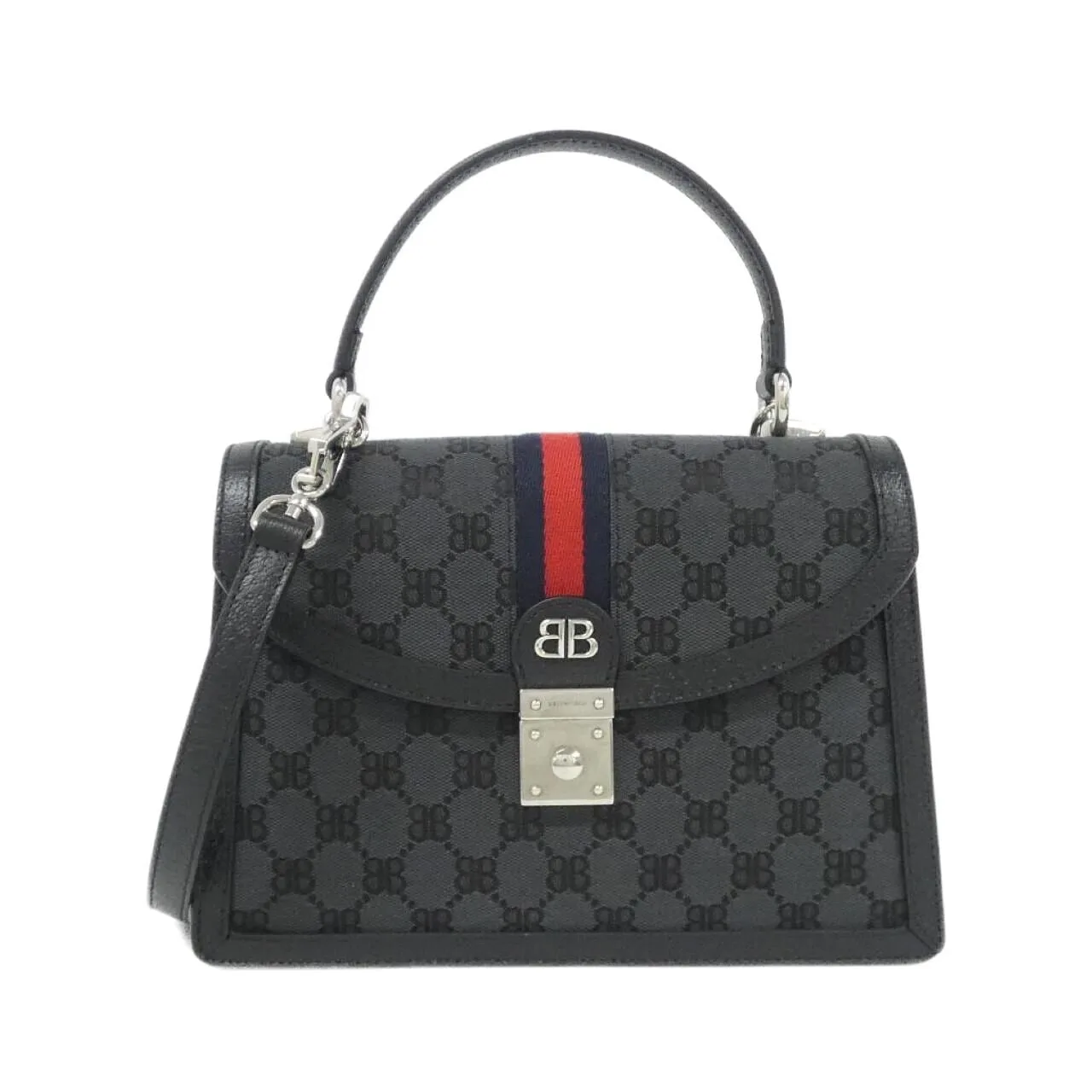 BALENCIAGA 680119 2103X Handbag Canvas Black