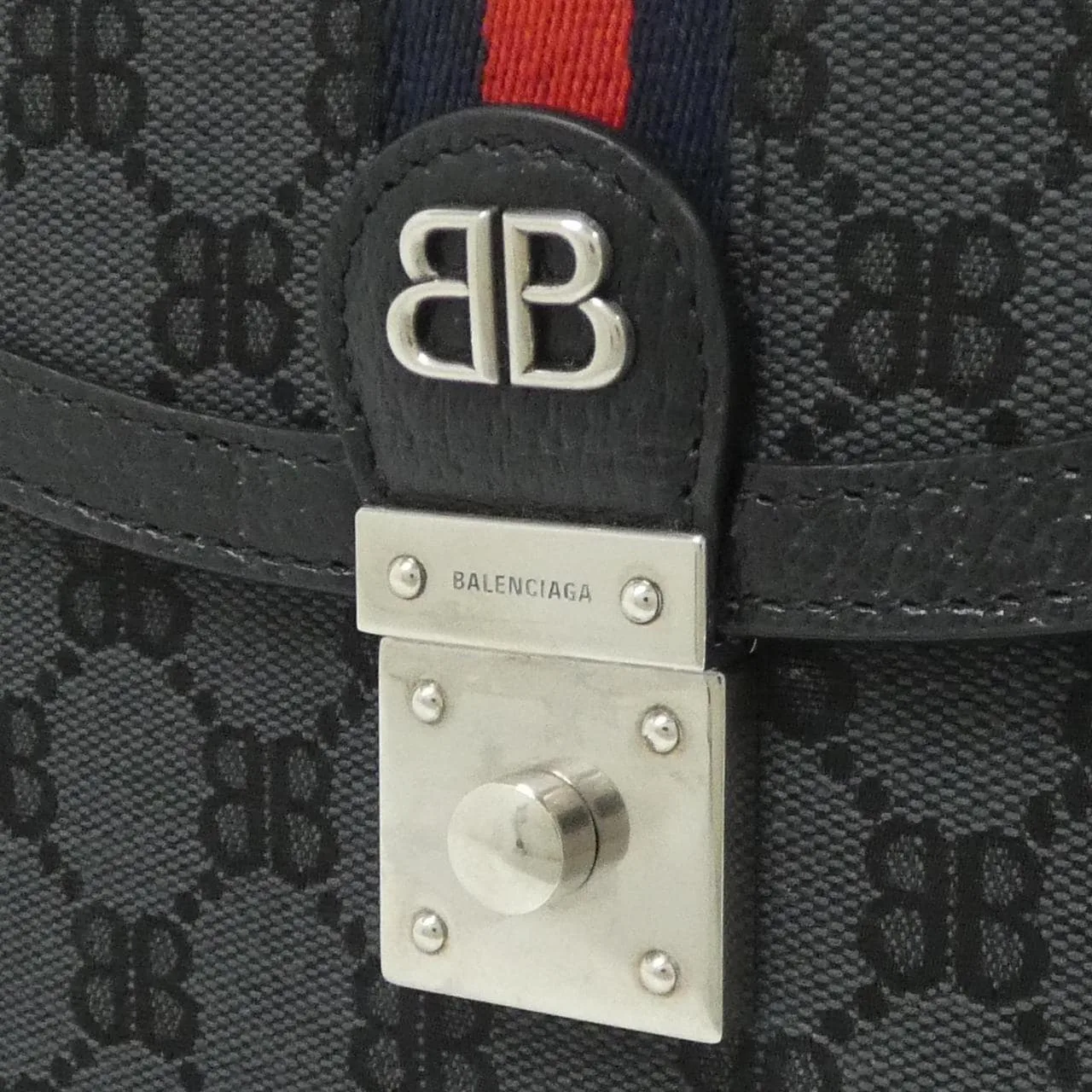 BALENCIAGA 680119 2103X Handbag Canvas Black Canvas Rank A - Thumbnail 4