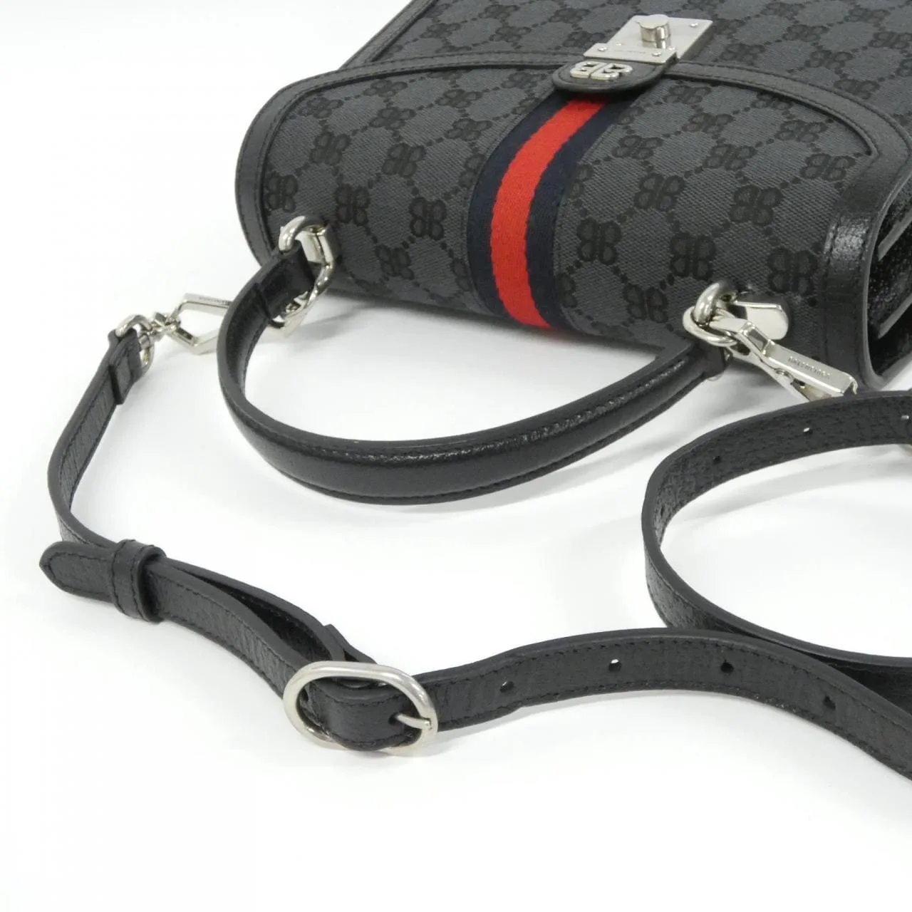 BALENCIAGA 680119 2103X Handbag Canvas Black Canvas Rank A - Thumbnail 8