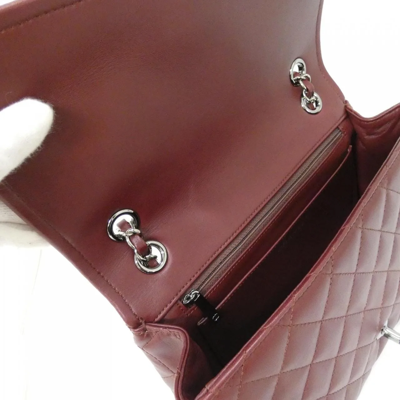 CHANEL 90919 Shoulder Lambskin 酒紅色 羊皮 - 縮圖 10