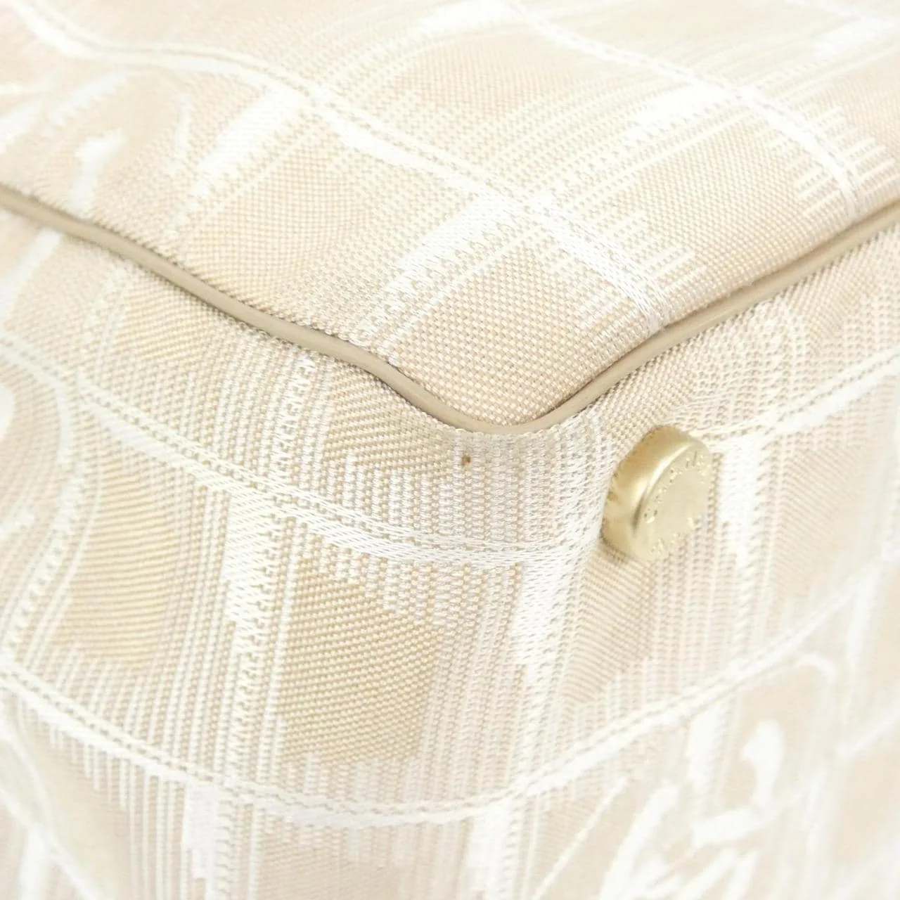 CHANEL Deauville 15991 Handbag Nylon Beige Nylon Rank B - Thumbnail 2