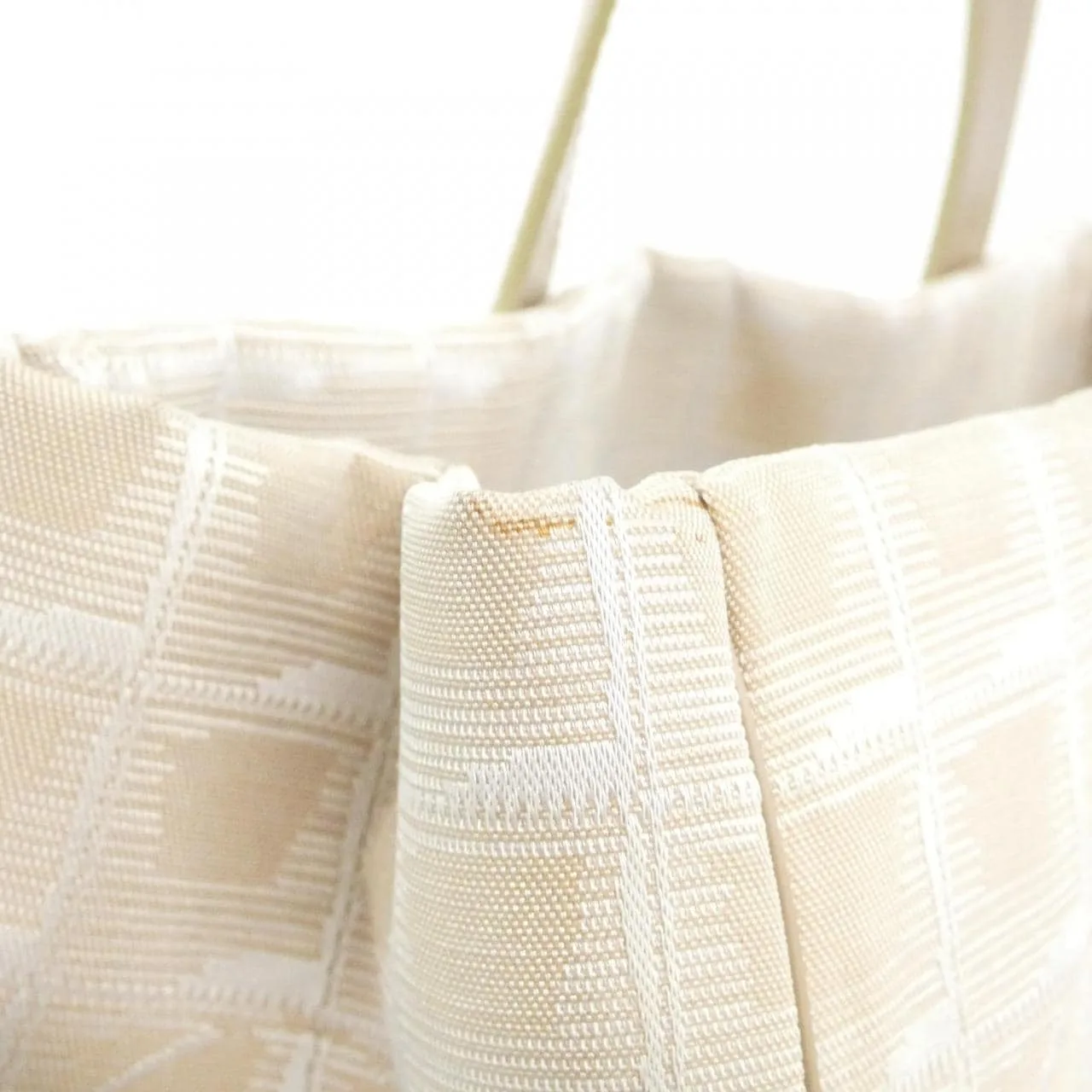 CHANEL Deauville 15991 Handbag Nylon Beige Nylon Rank B - Thumbnail 4