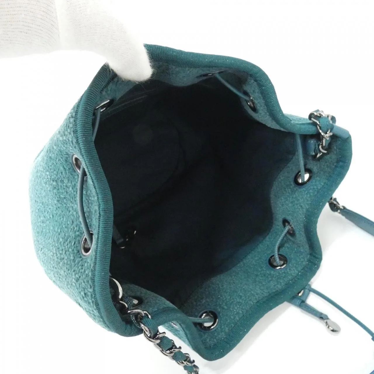 CHANEL Deauville 57536 Shoulder Canvas Green Canvas - Thumbnail 7