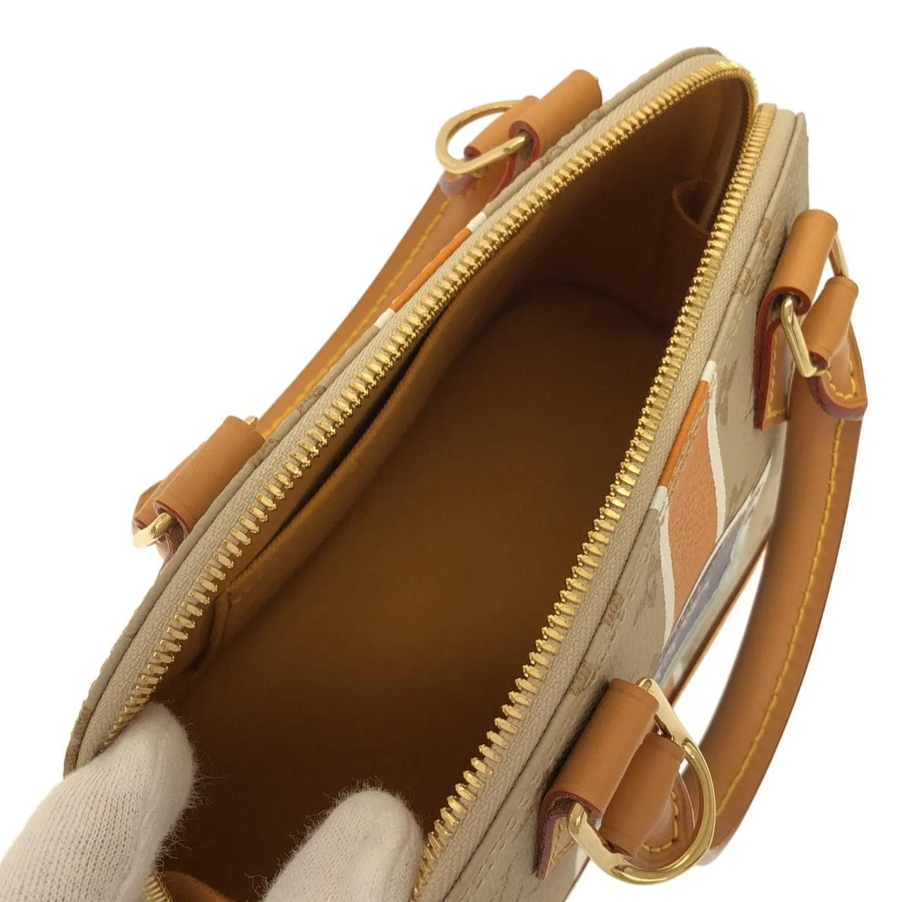 LOUIS VUITTON Alma M23502 Handbag Canvas 米色 帆布 中古品A - 縮圖 7