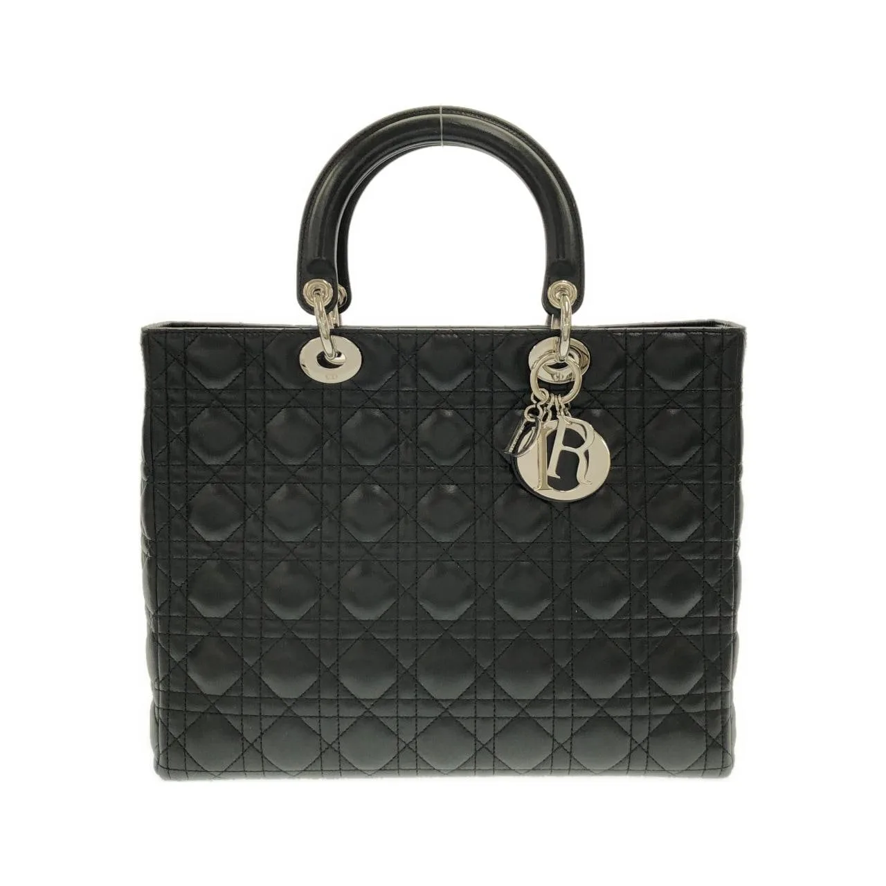 DIOR Lady Dior CAL44561 Handbag Lambskin Black