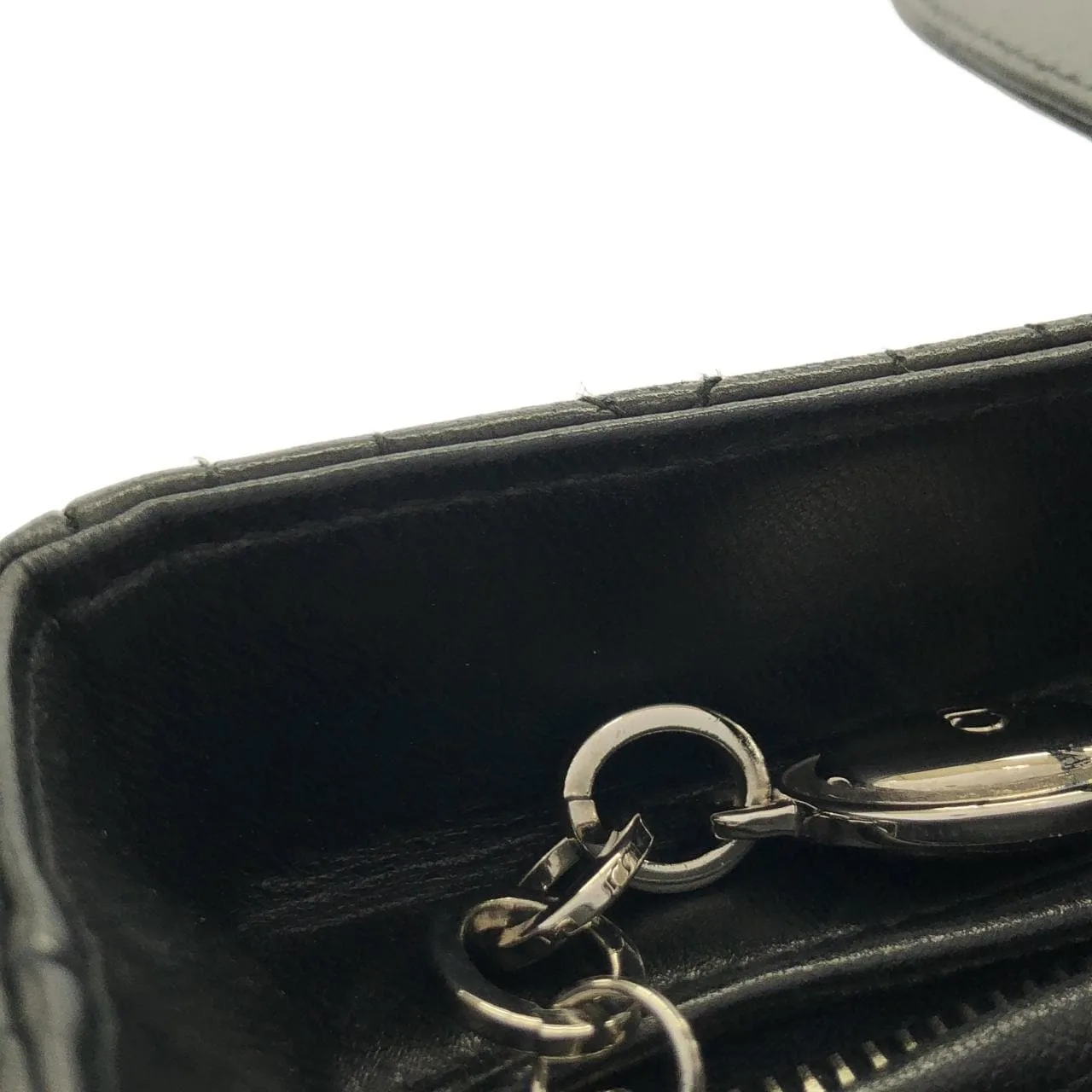 DIOR Lady Dior CAL44561 Handbag Lambskin 黑色 羊皮 中古品A - 縮圖 4