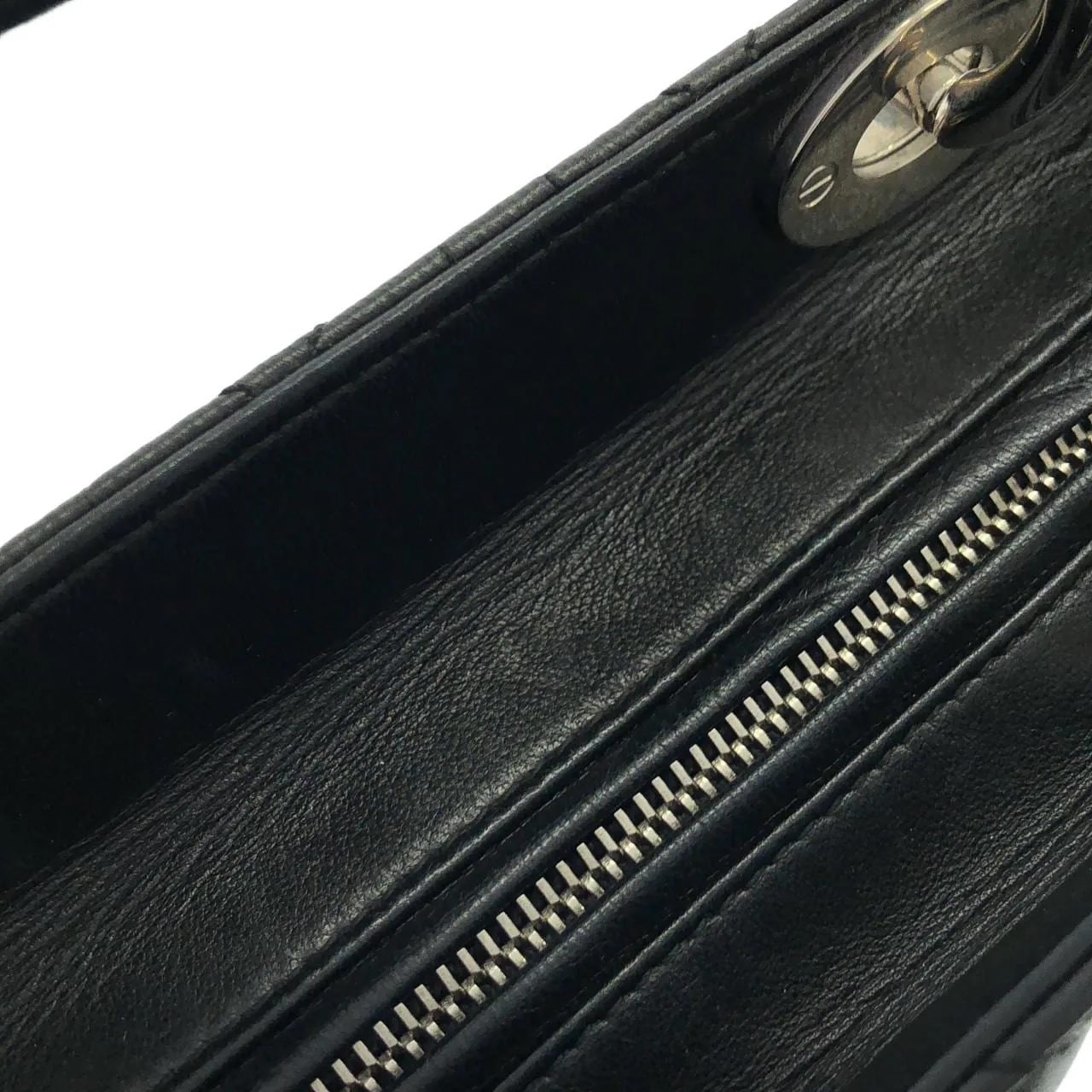 DIOR Lady Dior CAL44561 Handbag Lambskin 黑色 羊皮 中古品A - 縮圖 5