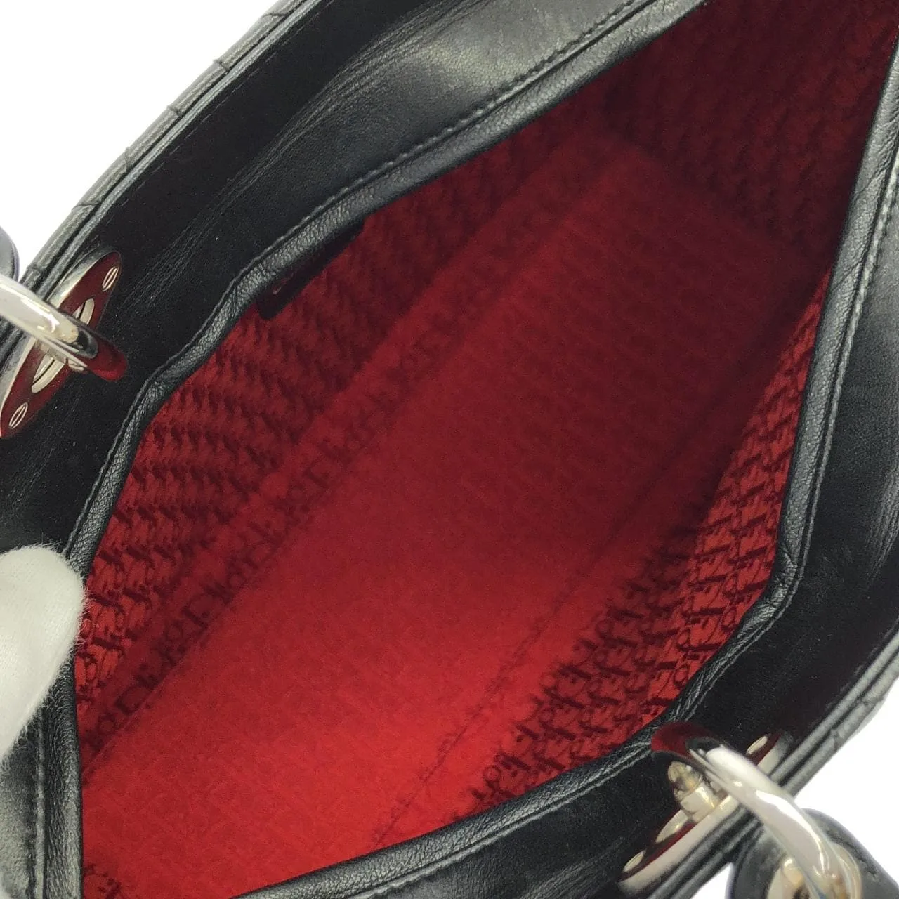 DIOR Lady Dior CAL44561 Handbag Lambskin 黑色 羊皮 中古品A - 縮圖 8