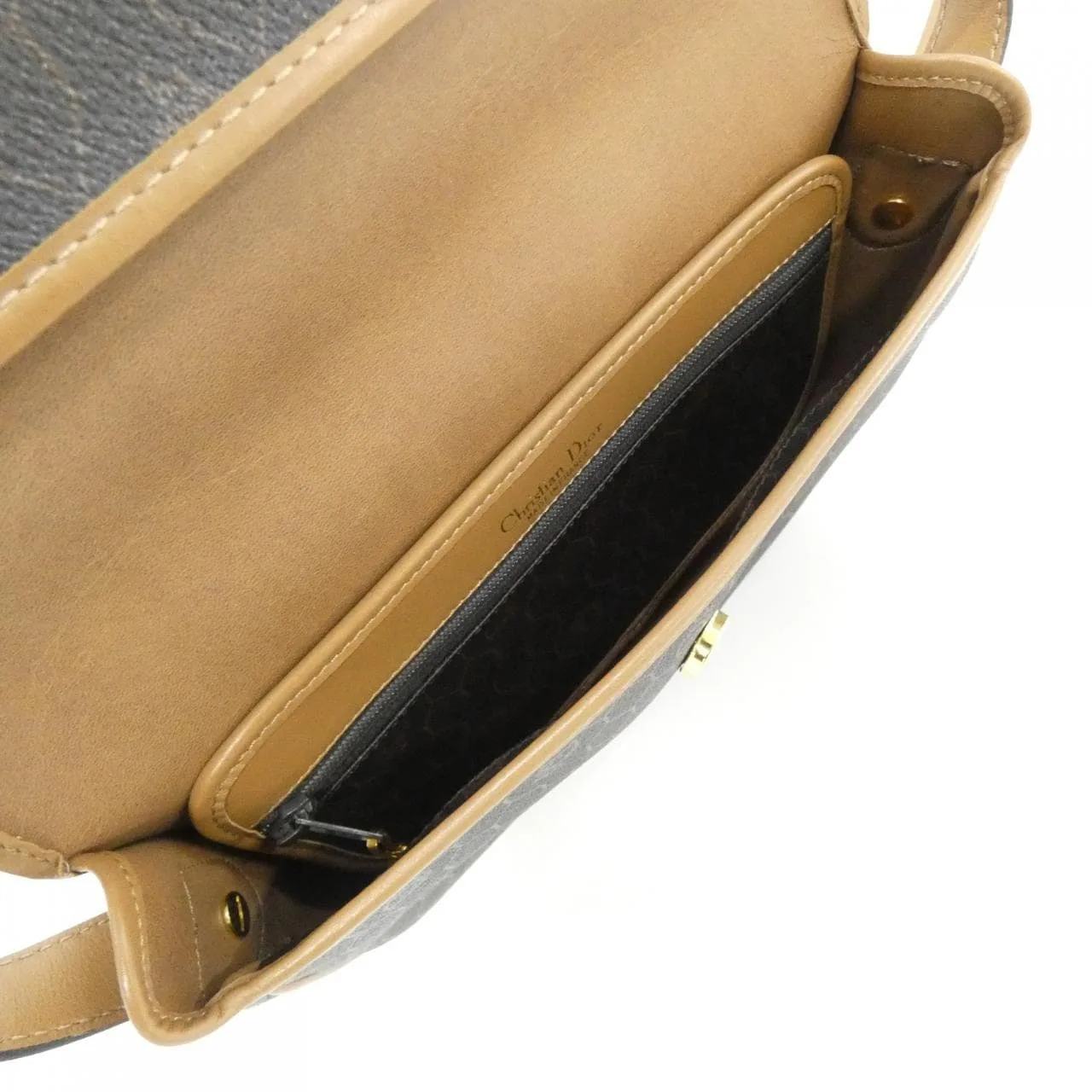 DIOR Shoulder Canvas 棕色 帆布 中古品A - 縮圖 9