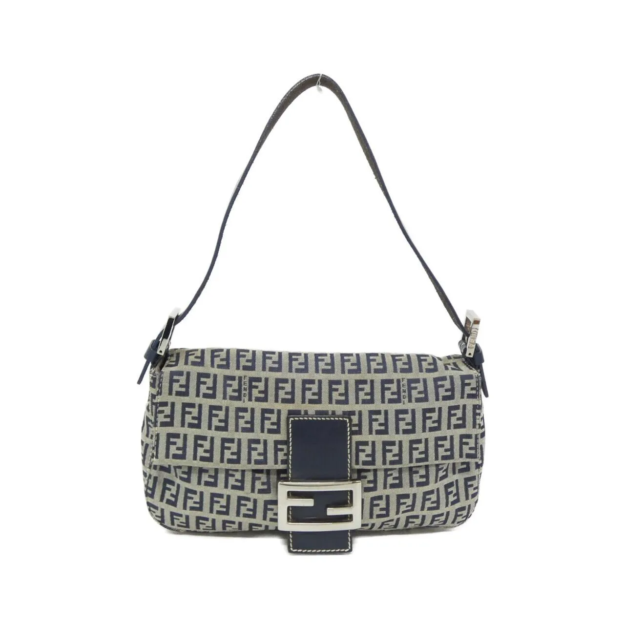 FENDI Baguette 26424 Shoulder Canvas Navy