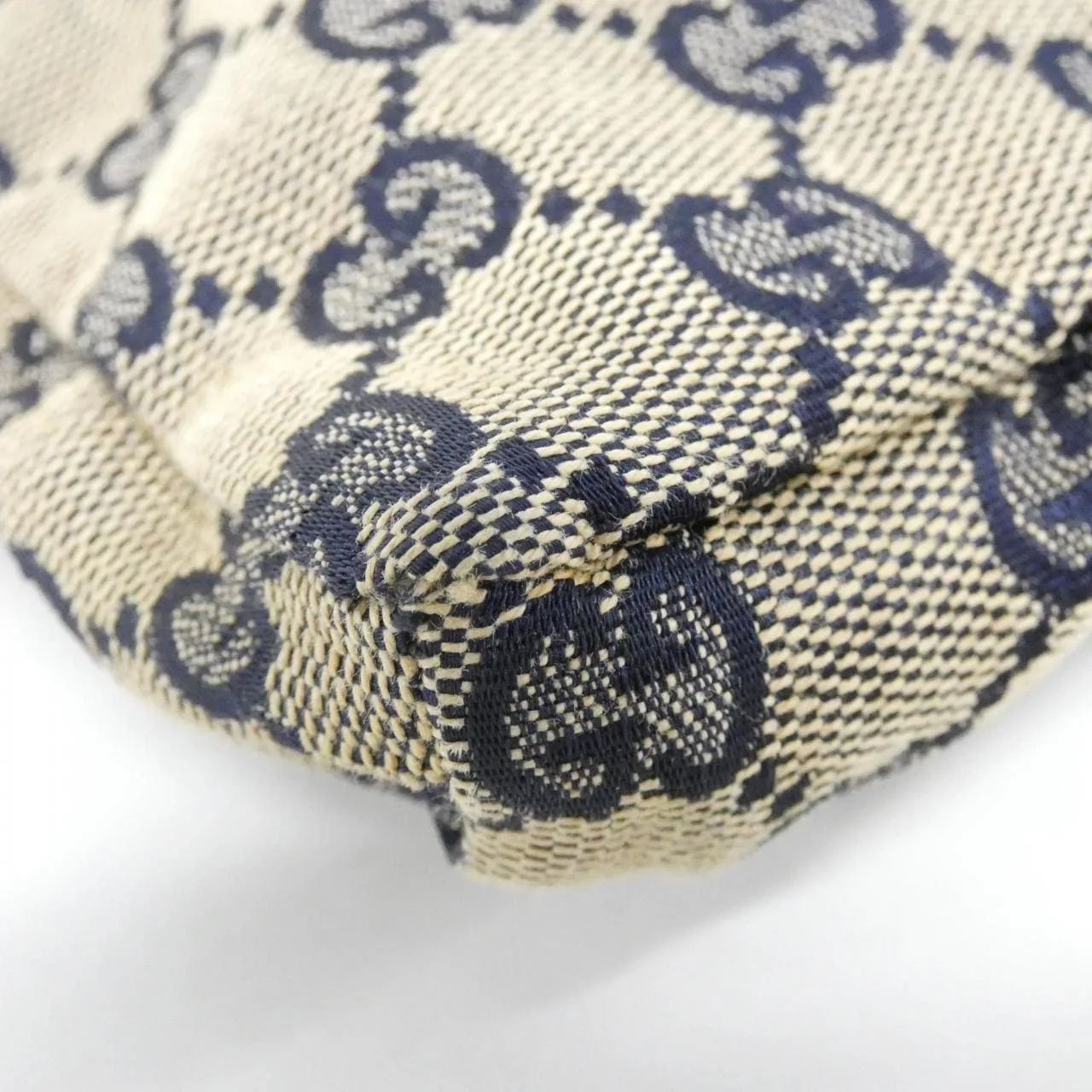 GUCCI 28566 Belt Canvas 藍色 帆布 中古品A - 縮圖 3