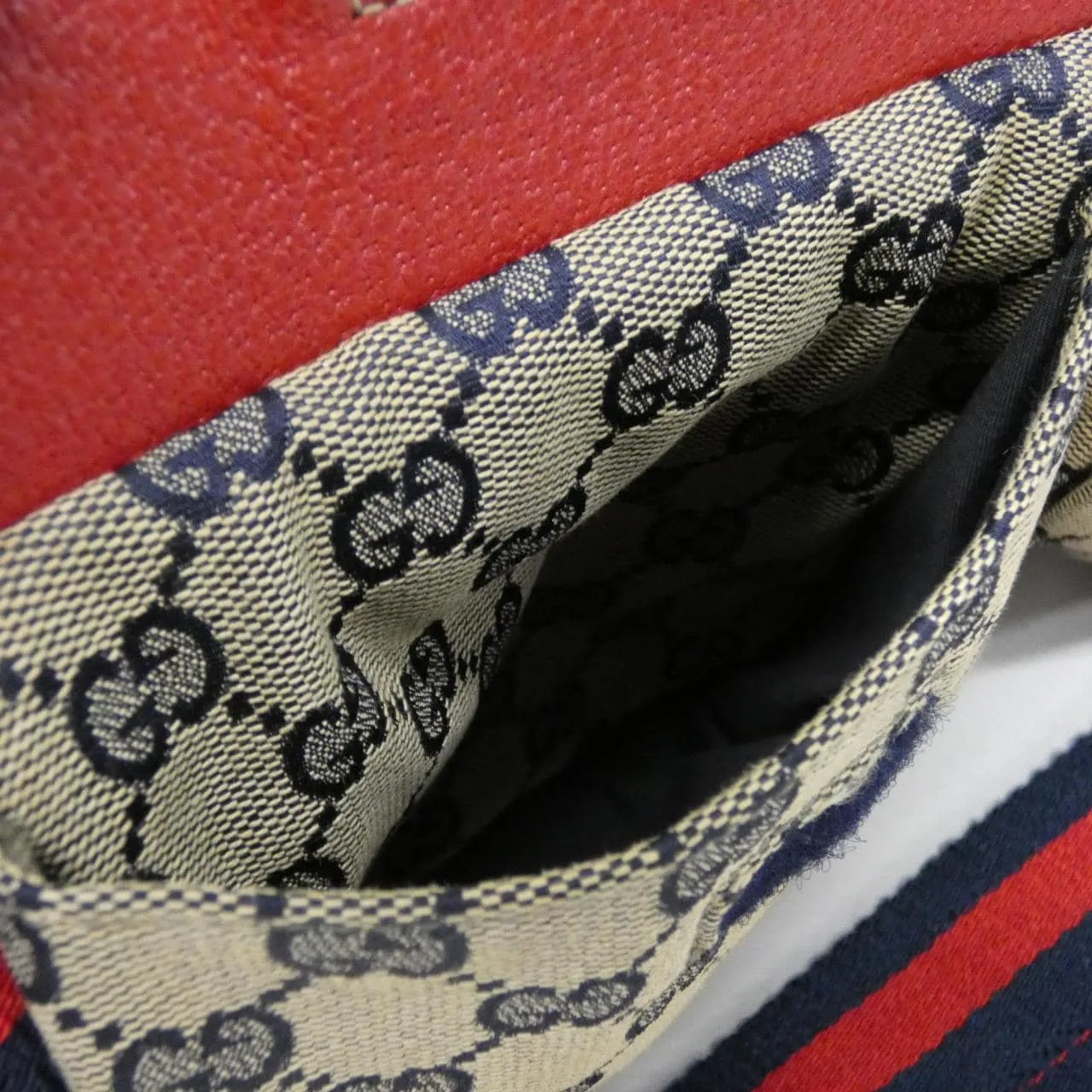 GUCCI 28566 Belt Canvas 藍色 帆布 中古品A - 縮圖 7