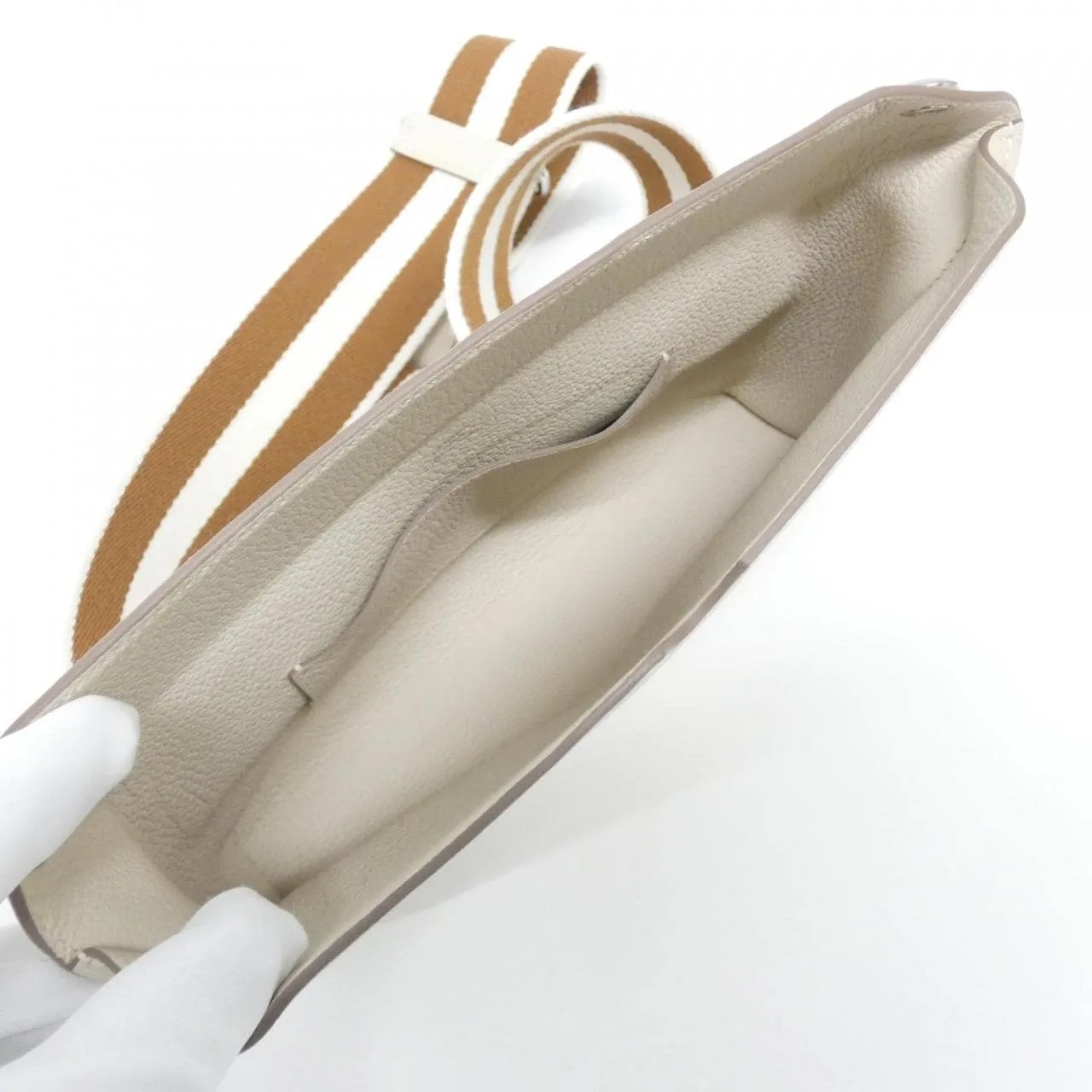 HERMES 084024CK Shoulder Togo White Togo Leather Rank A - Thumbnail 7