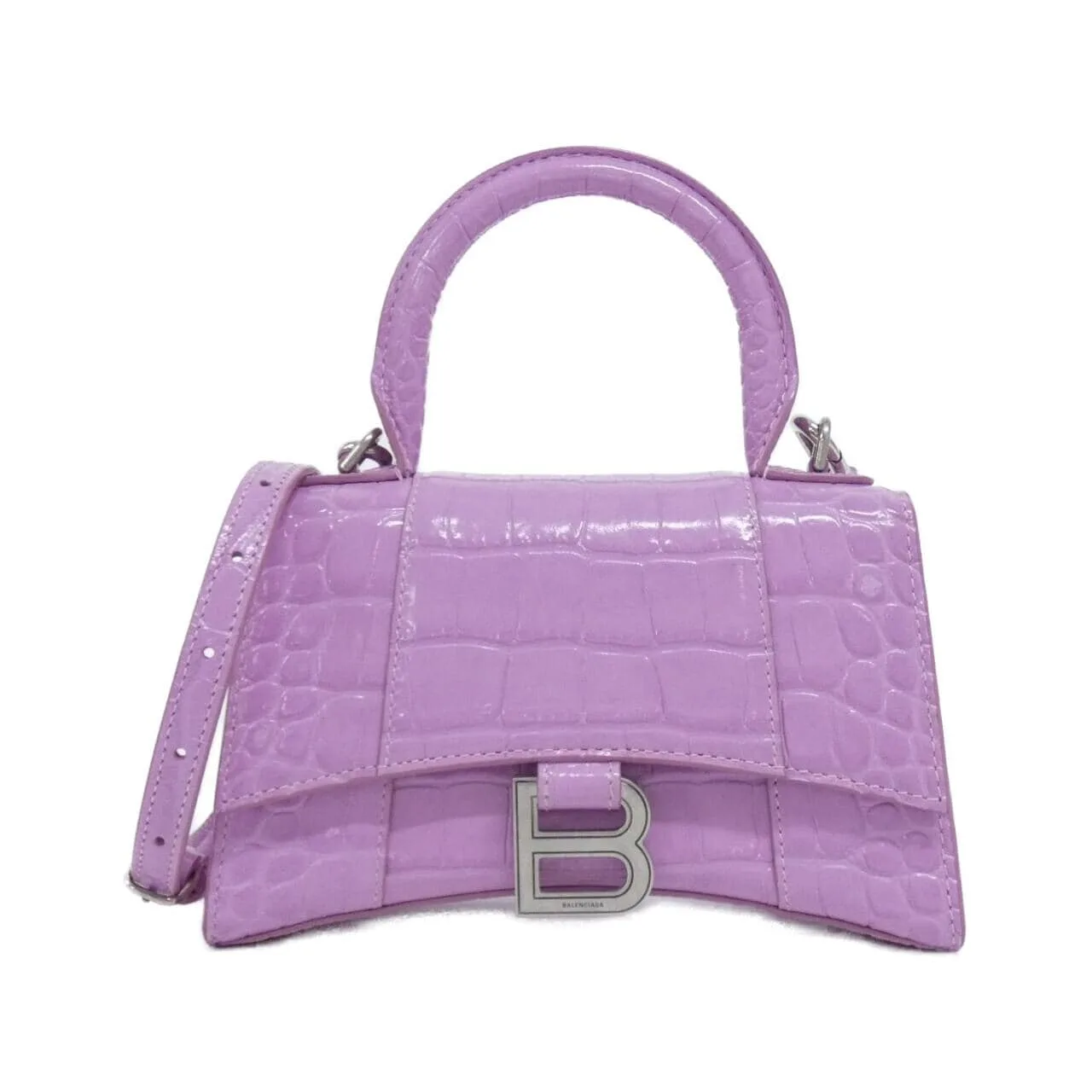 BALENCIAGA Hourglass 592833 1LR6Y Shoulder Leather Black