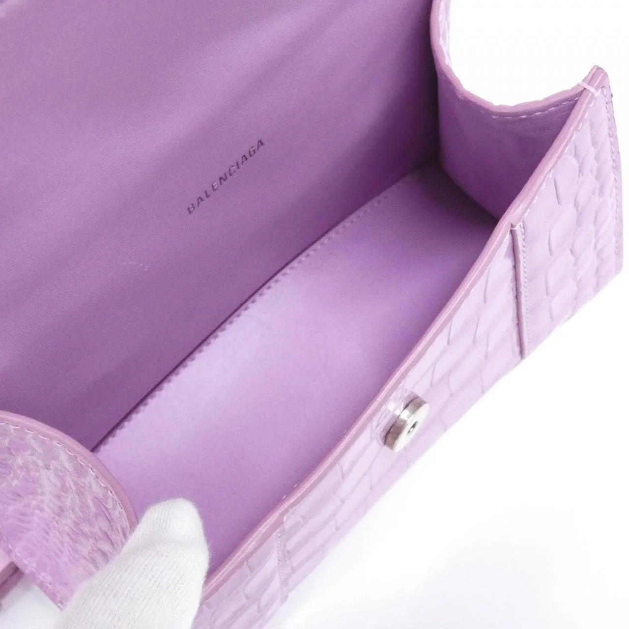 BALENCIAGA Hourglass 592833 1LR6Y Shoulder Leather 黑色 皮革 中古品A - 縮圖 8