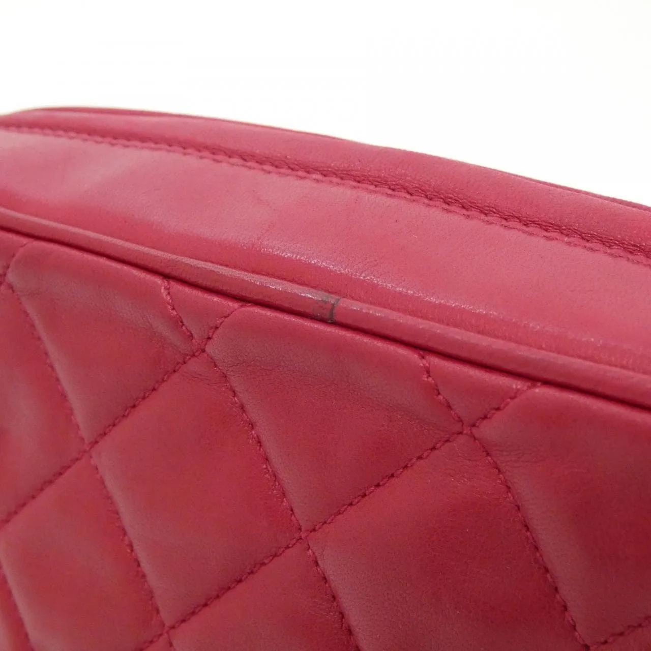 CHANEL Matelasse 02007 Shoulder Lambskin 紅色 羊皮 中古品A - 縮圖 5