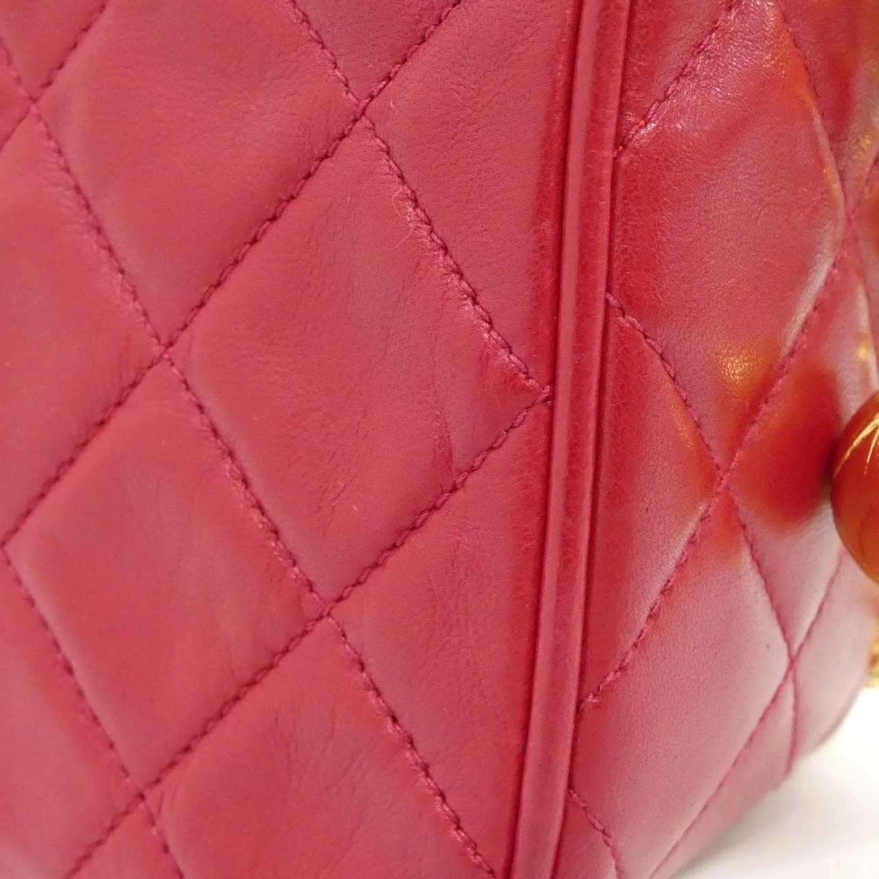 CHANEL Matelasse 02007 Shoulder Lambskin 紅色 羊皮 中古品A - 縮圖 6