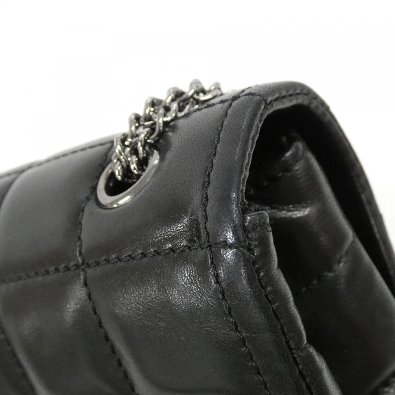 CHANEL Handbag Lambskin 黑色 羊皮 中古品A - 縮圖 5