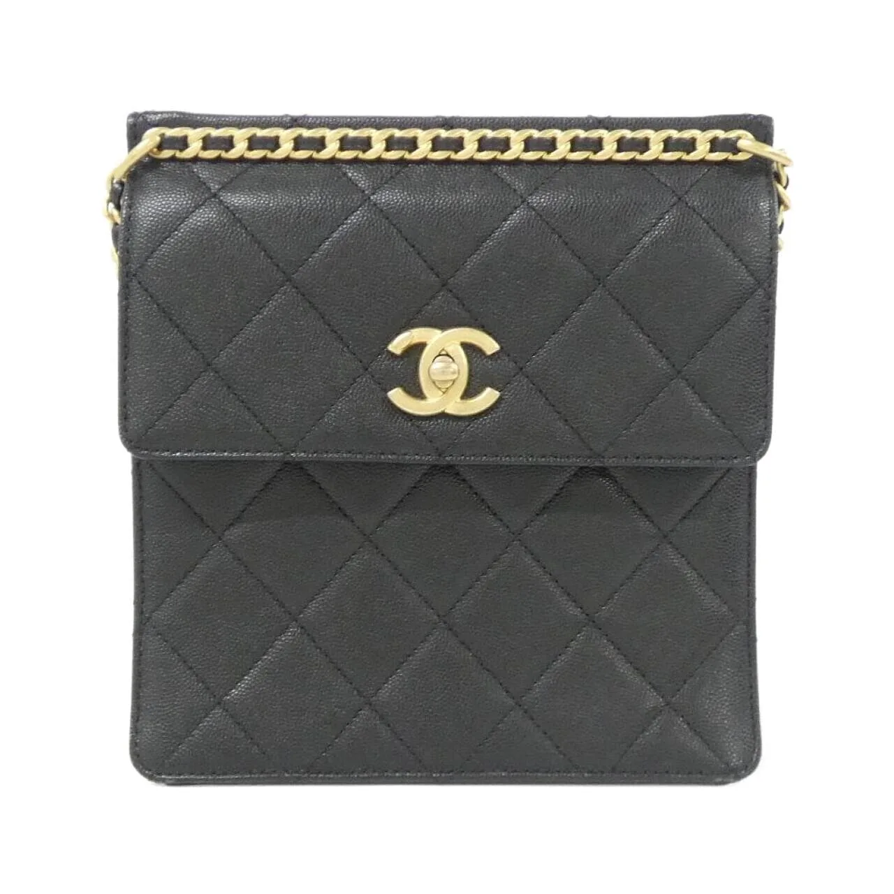 CHANEL AS4189 Backpack Grained Calfskin Black