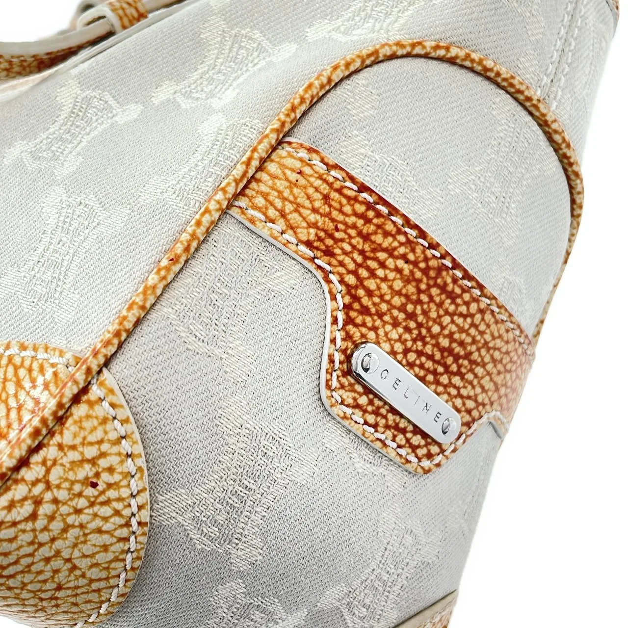 CELINE Boogie Handbag Canvas Yellow Canvas Rank B - Thumbnail 4