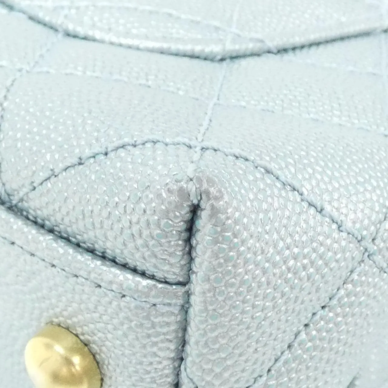 CHANEL Coco Handle AS2215 Handbag Grained Calfskin Blue Grained Calfskin - Thumbnail 3