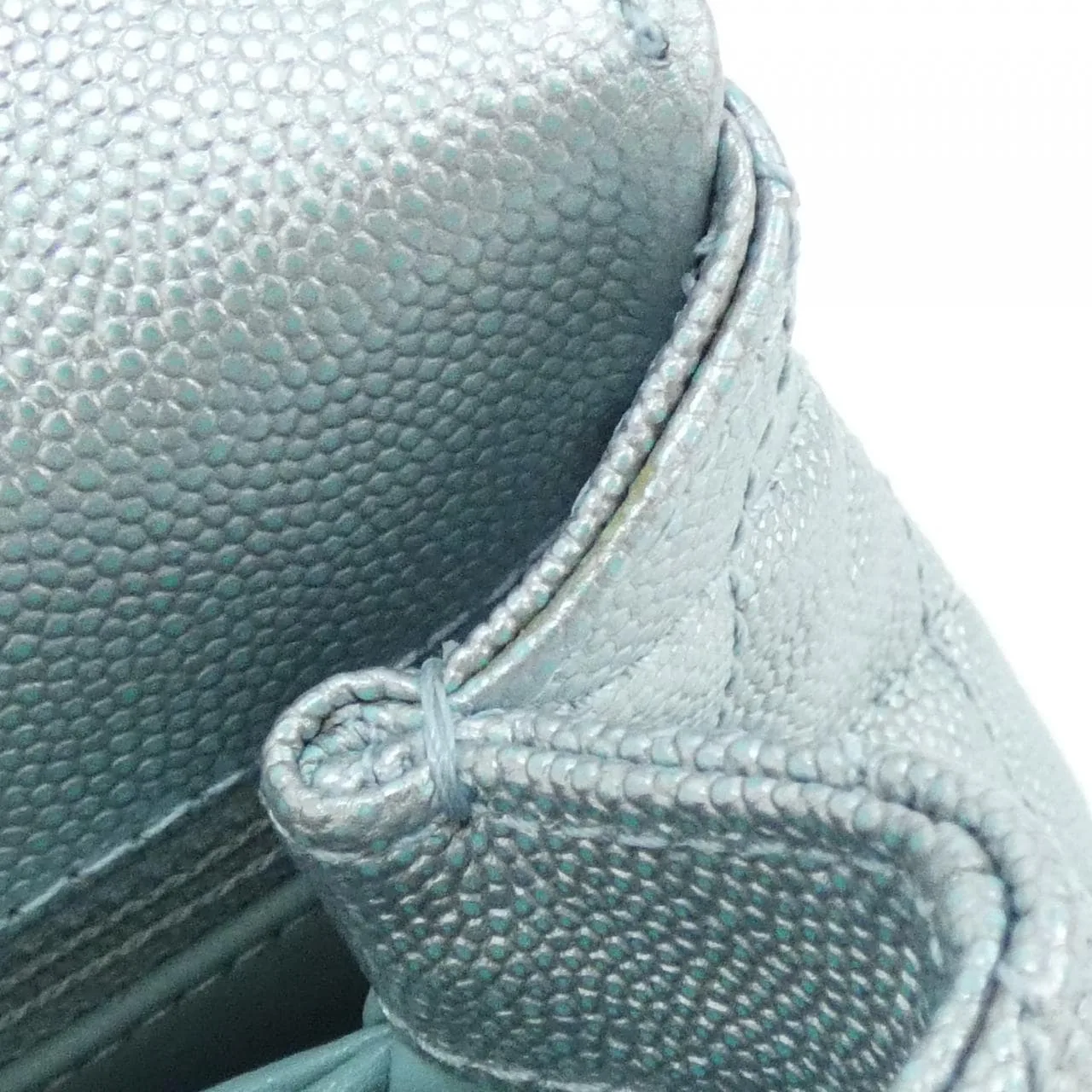 CHANEL Coco Handle AS2215 Handbag Grained Calfskin Blue Grained Calfskin - Thumbnail 10