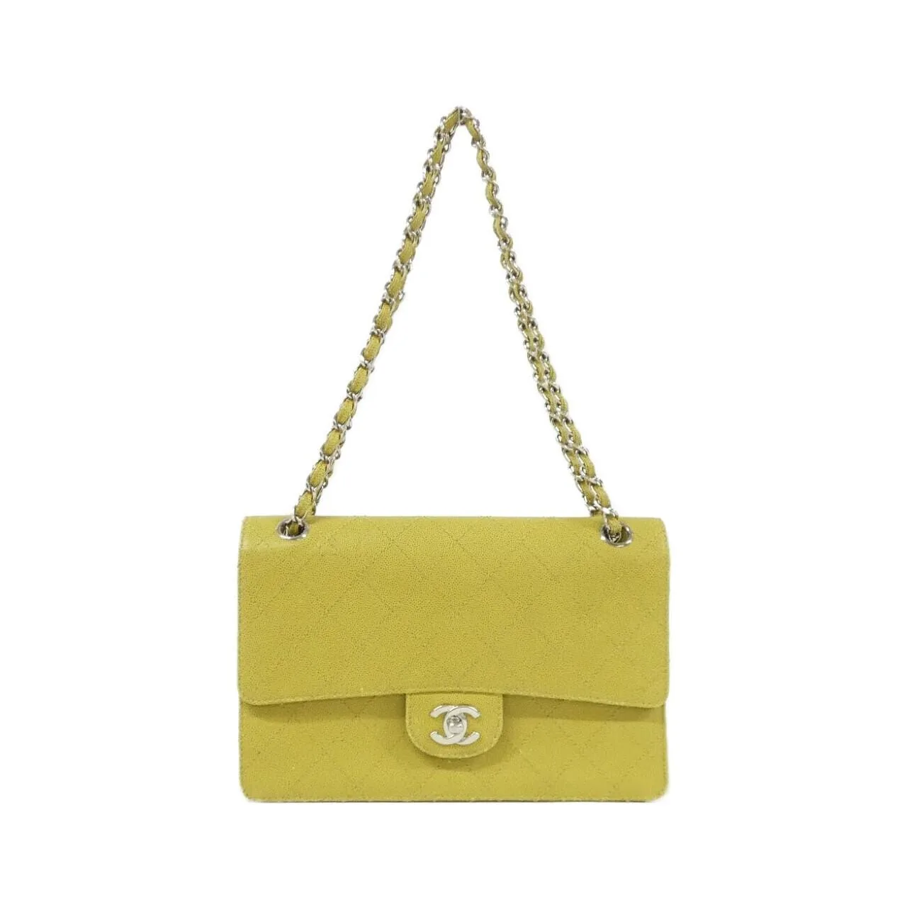 CHANEL Shoulder Caviar Leather Green