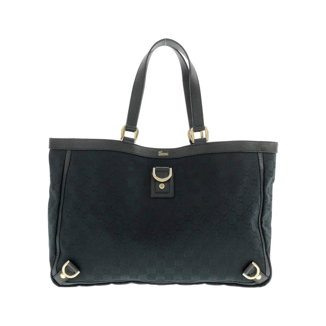 GUCCI 141472 F4DYG Handbag Canvas Black