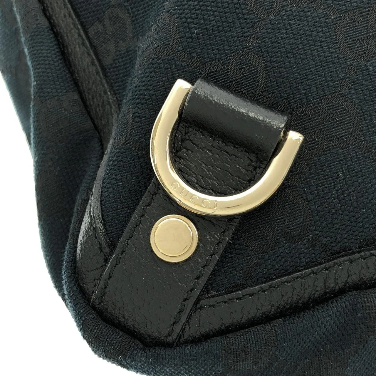 GUCCI 141472 F4DYG Handbag Canvas 黑色 帆布 中古品A - 縮圖 5