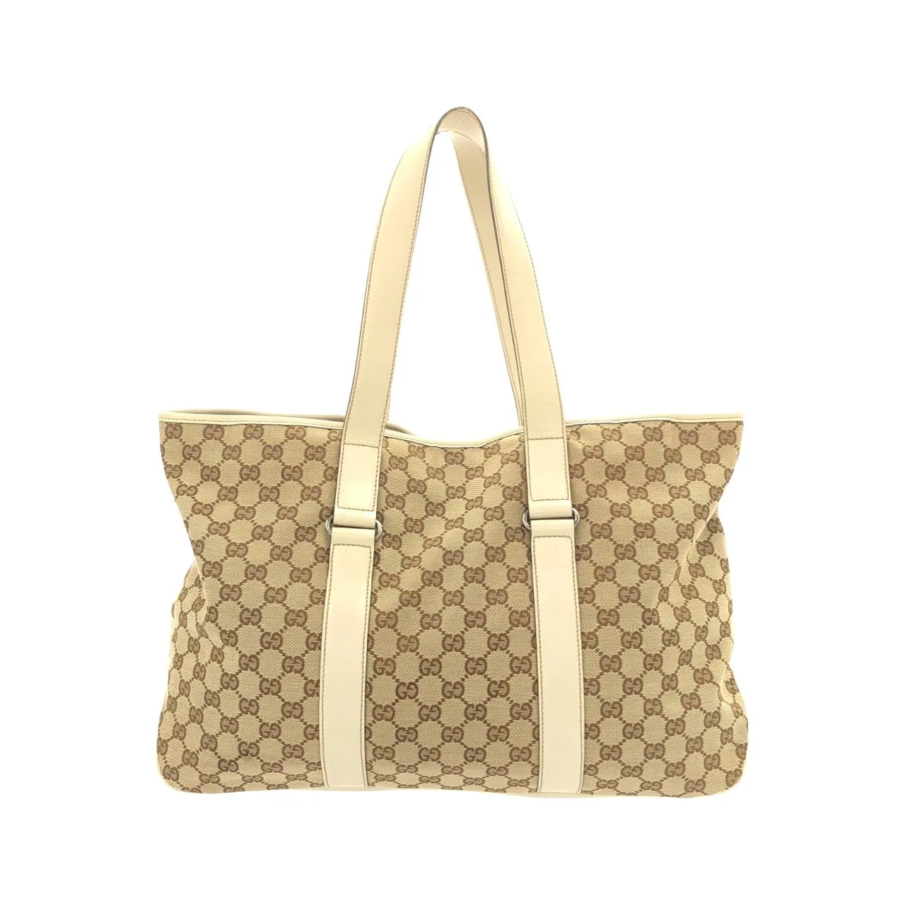 GUCCI 153238 Handbag Canvas 米色 帆布 中古品A - 縮圖 2