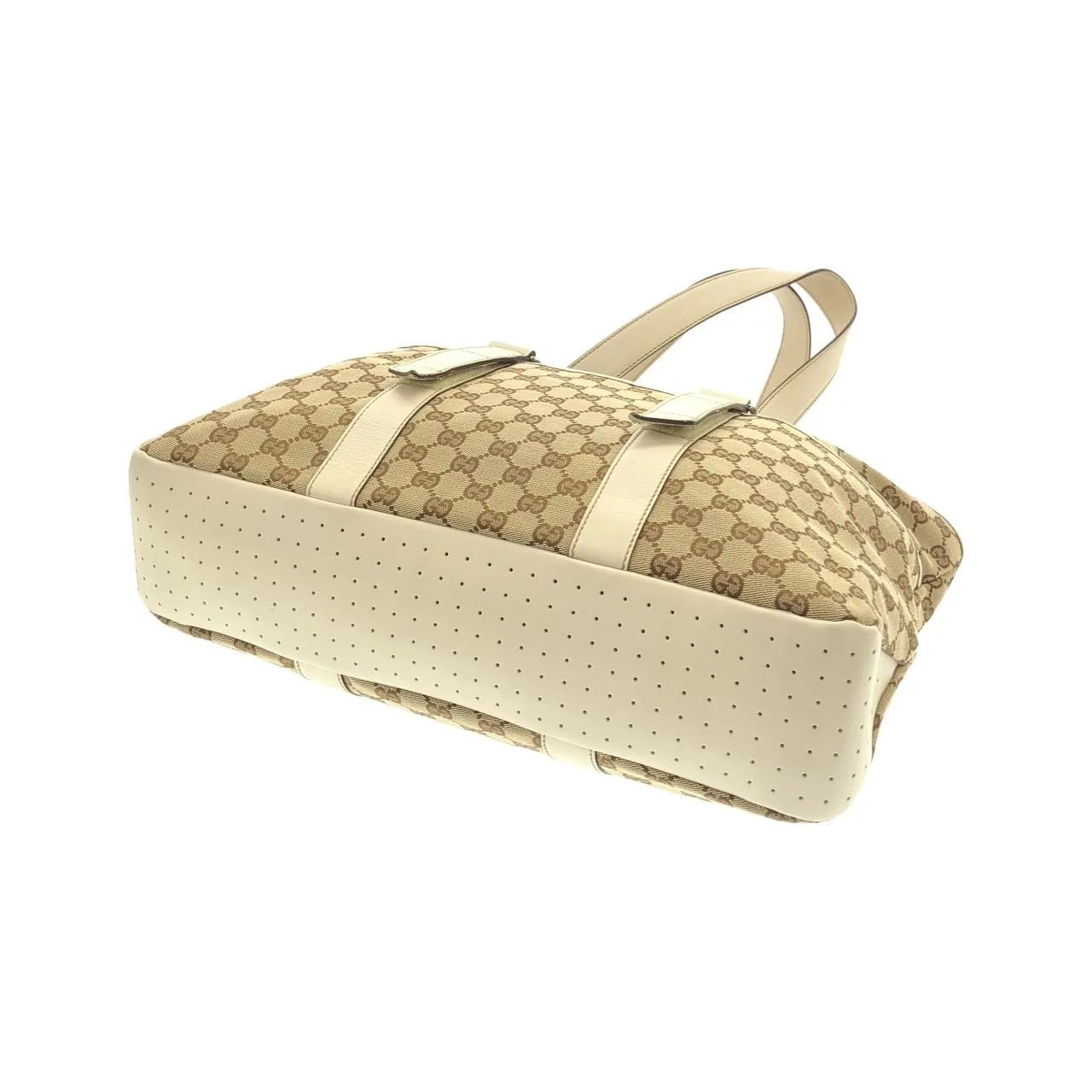 GUCCI 153238 Handbag Canvas 米色 帆布 中古品A - 縮圖 3