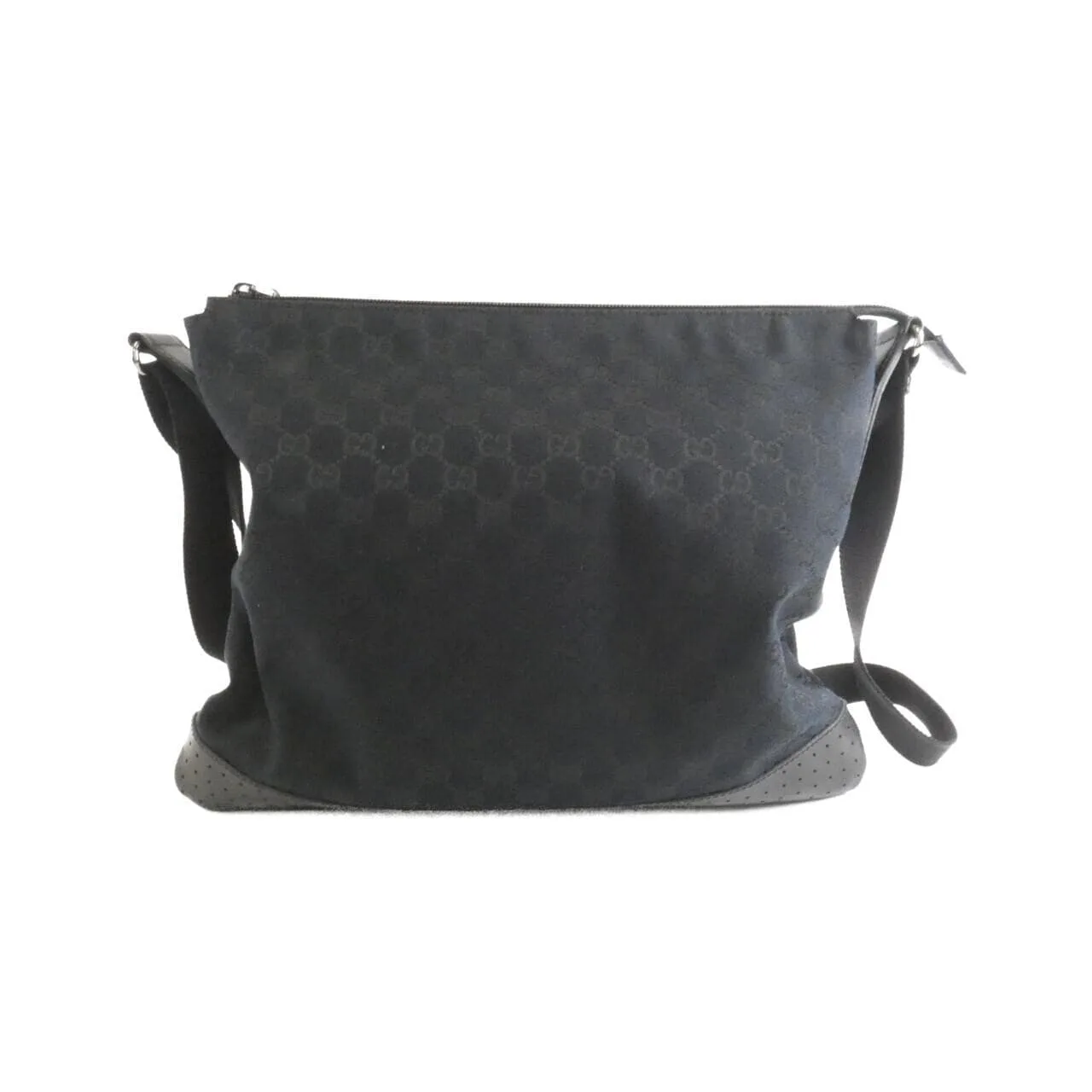 GUCCI 145856 Shoulder Canvas 黑色 帆布 中古品B - 縮圖 2